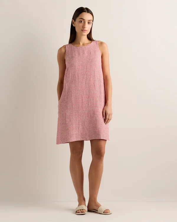 100% European Linen Tank Mini Dress