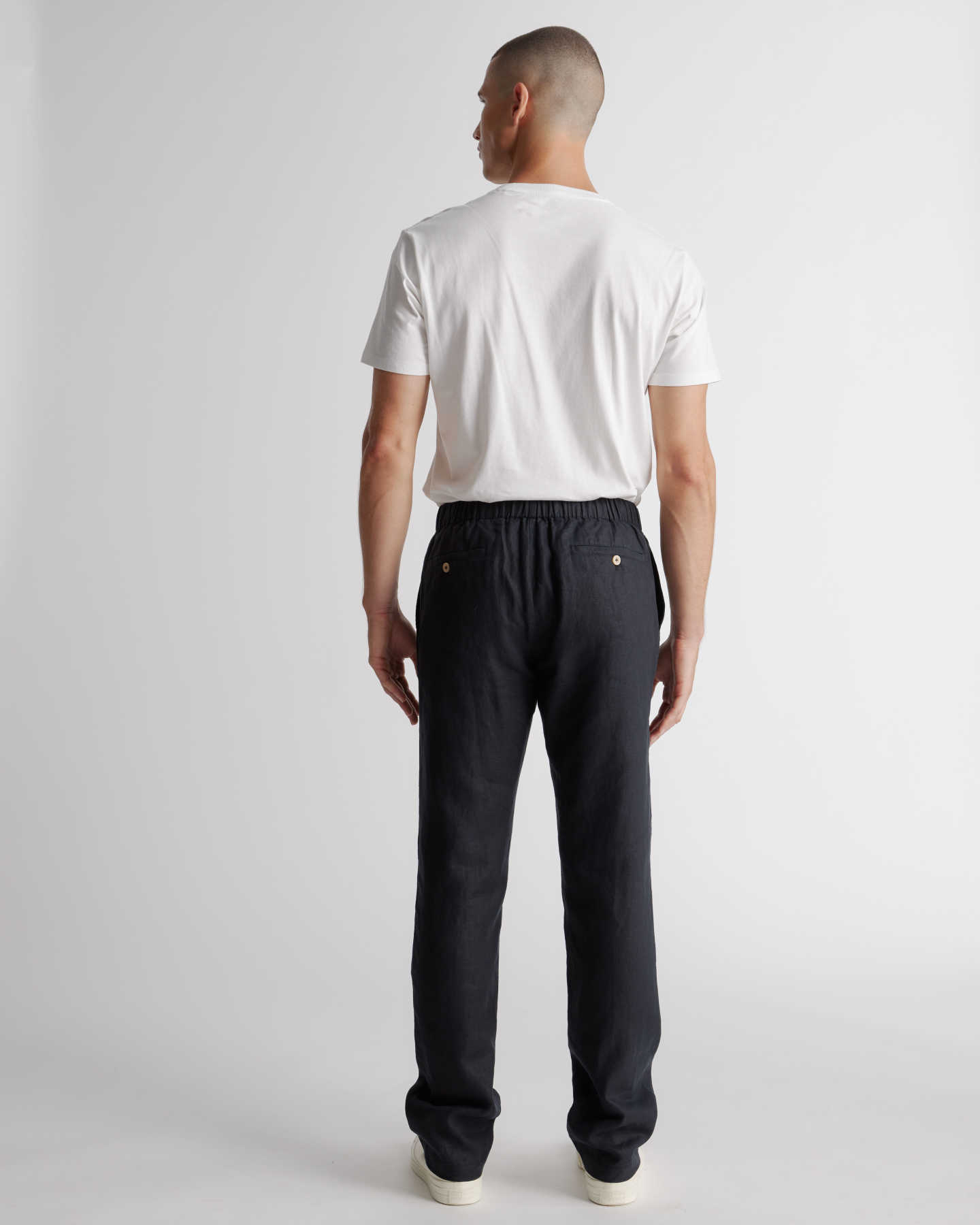 100% European Linen Pants - Black - 5 - Thumbnail