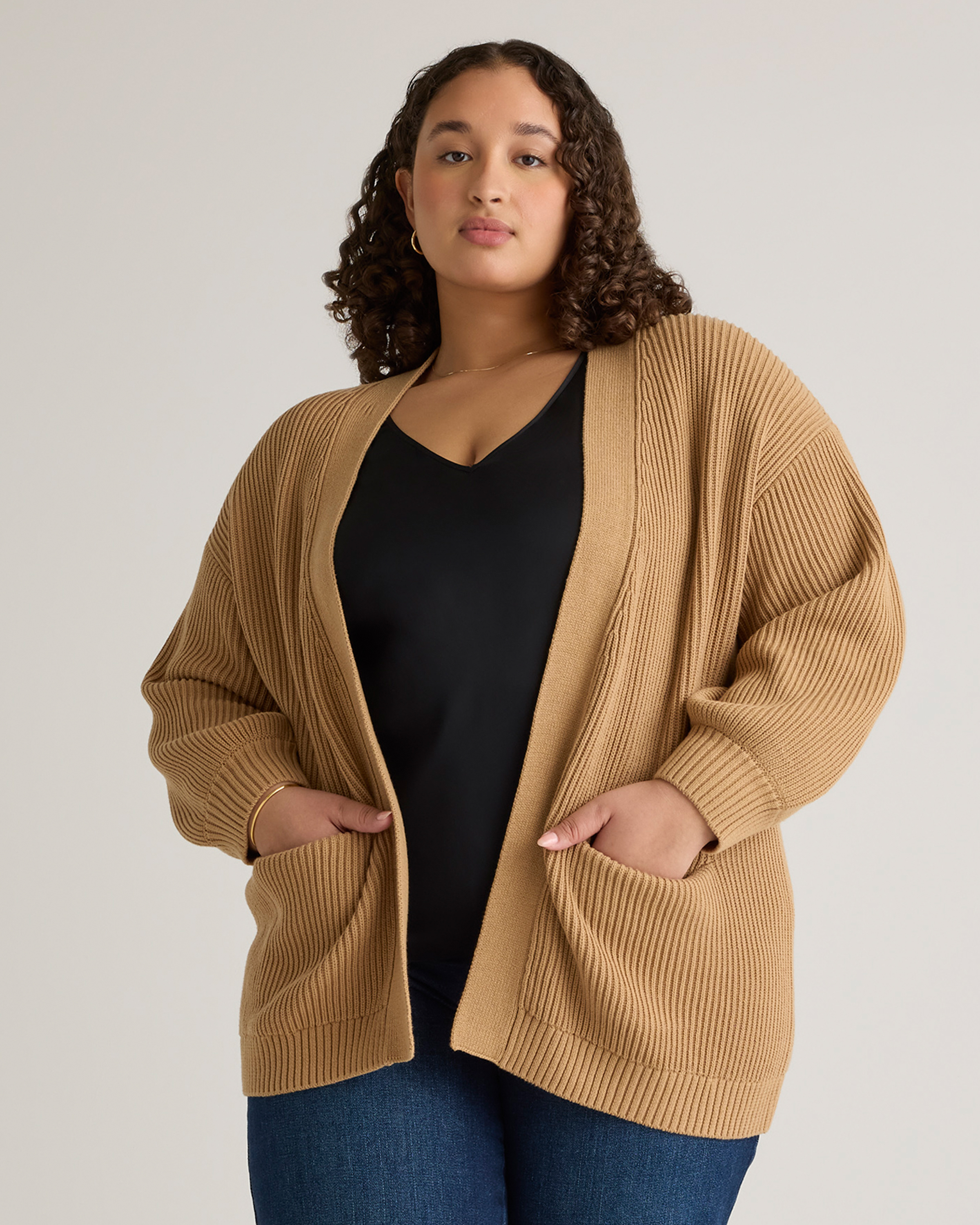 Shop Quince Women's Oversized Cardigan Sweater In Camel