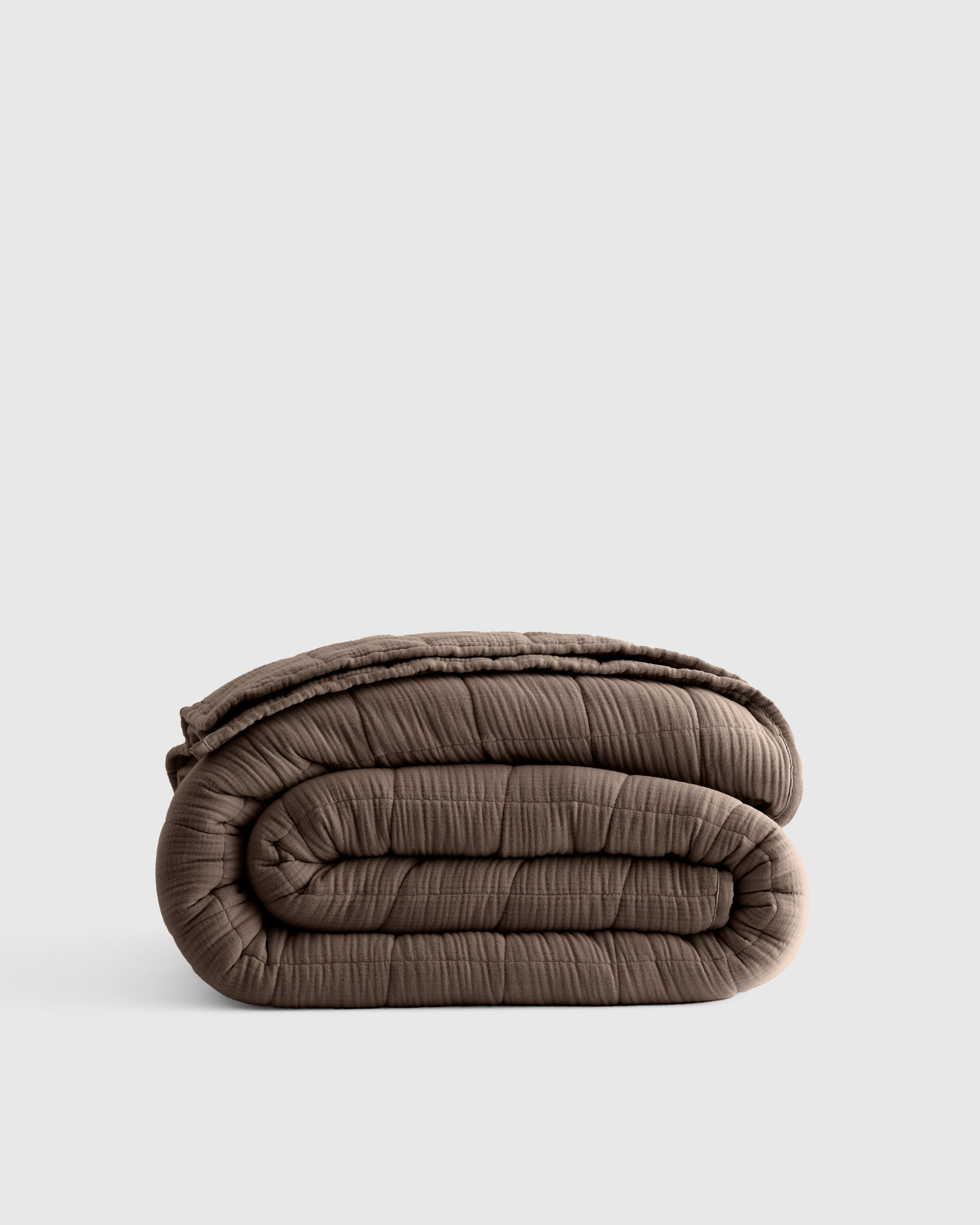 Organic Airy Gauze Box Quilt | Queen in Dune