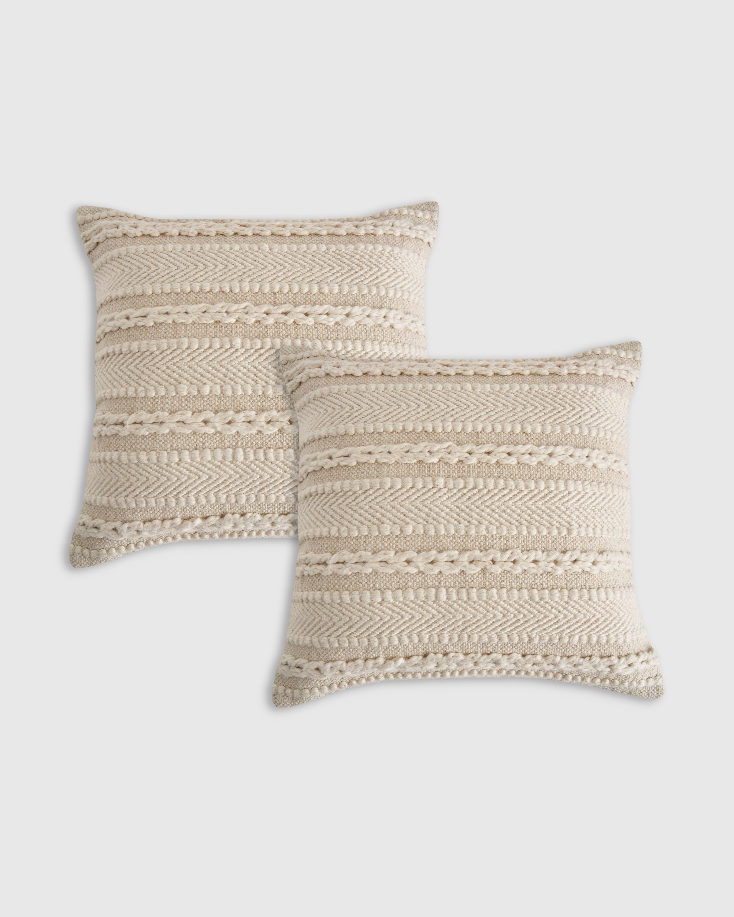 Braided Stripe Pillow Cover Set of 2