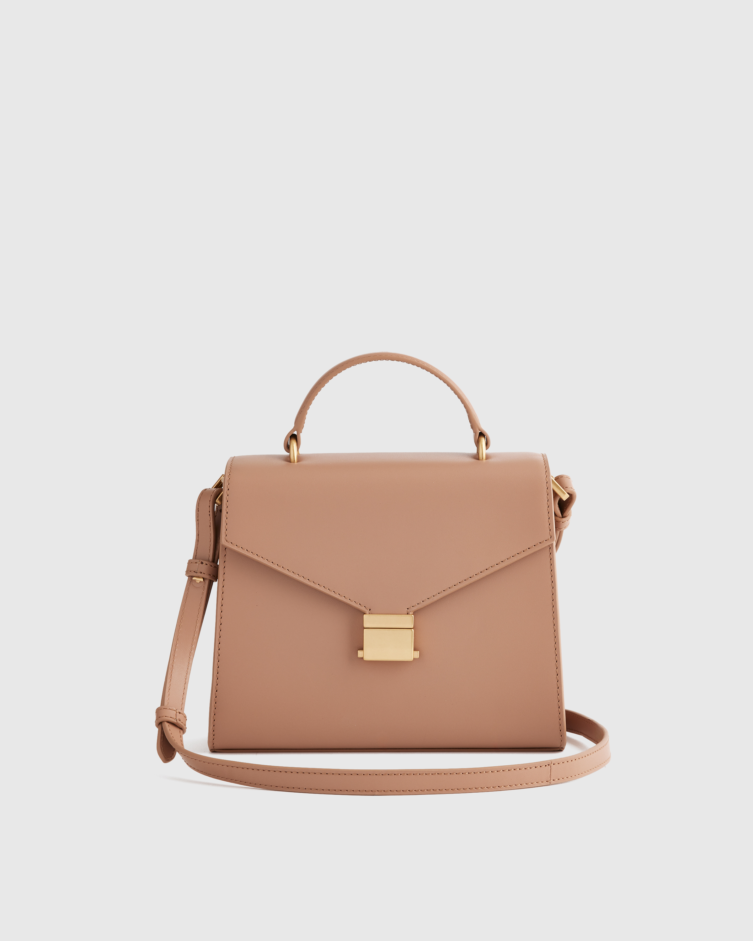 Italian Leather Top Handle Crossbody Satchel