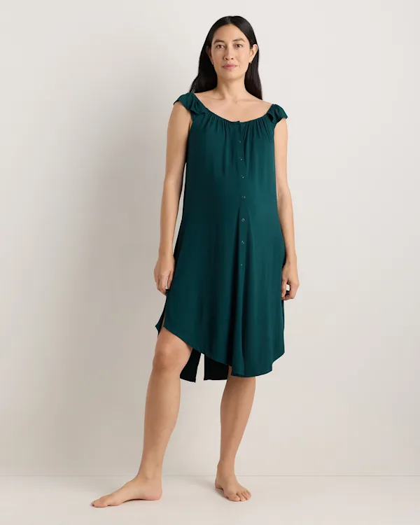 Bamboo Jersey Flutter Sleeve Labor and Delivery Gown