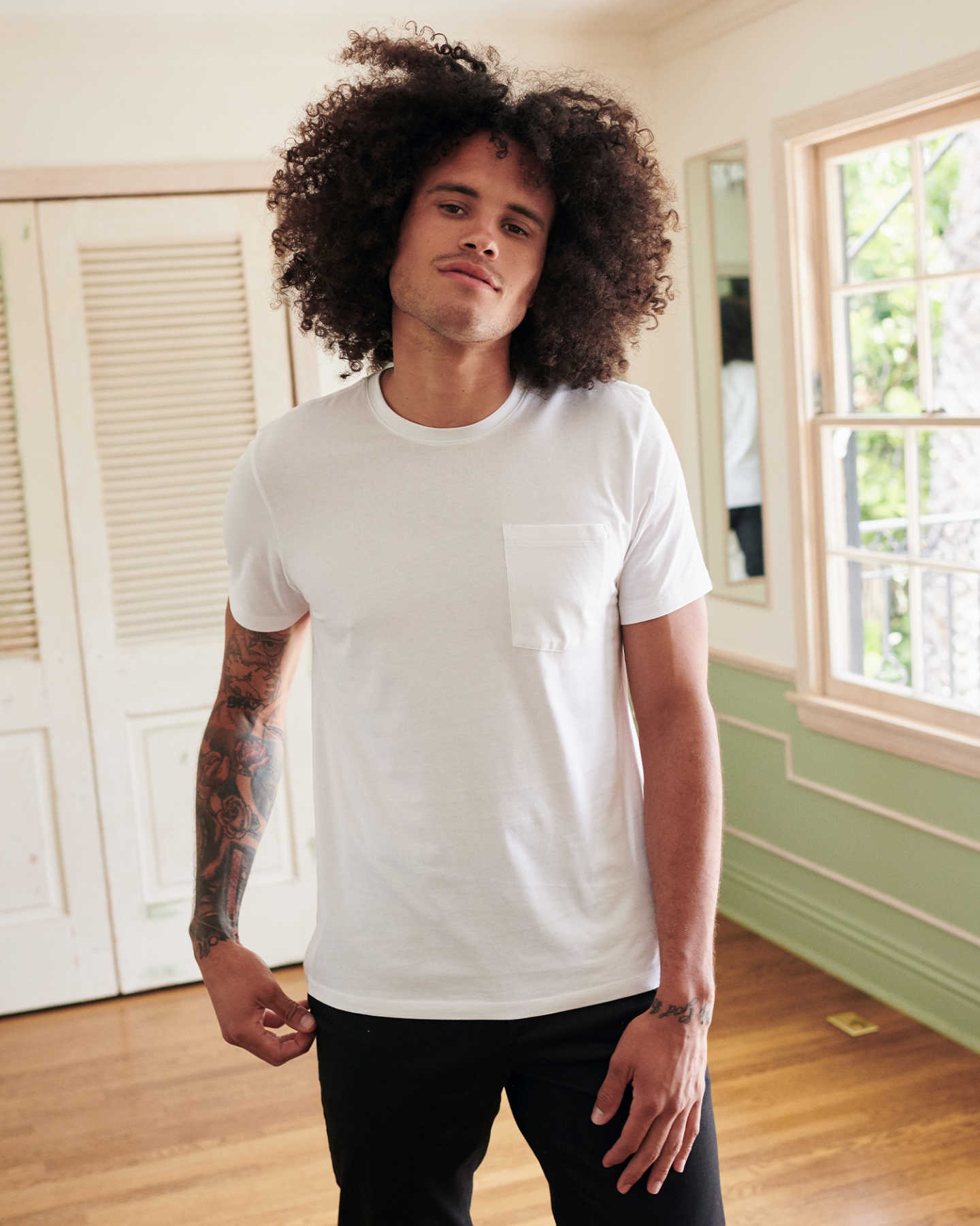 Luxe Organic Pima Pocket Tee - White