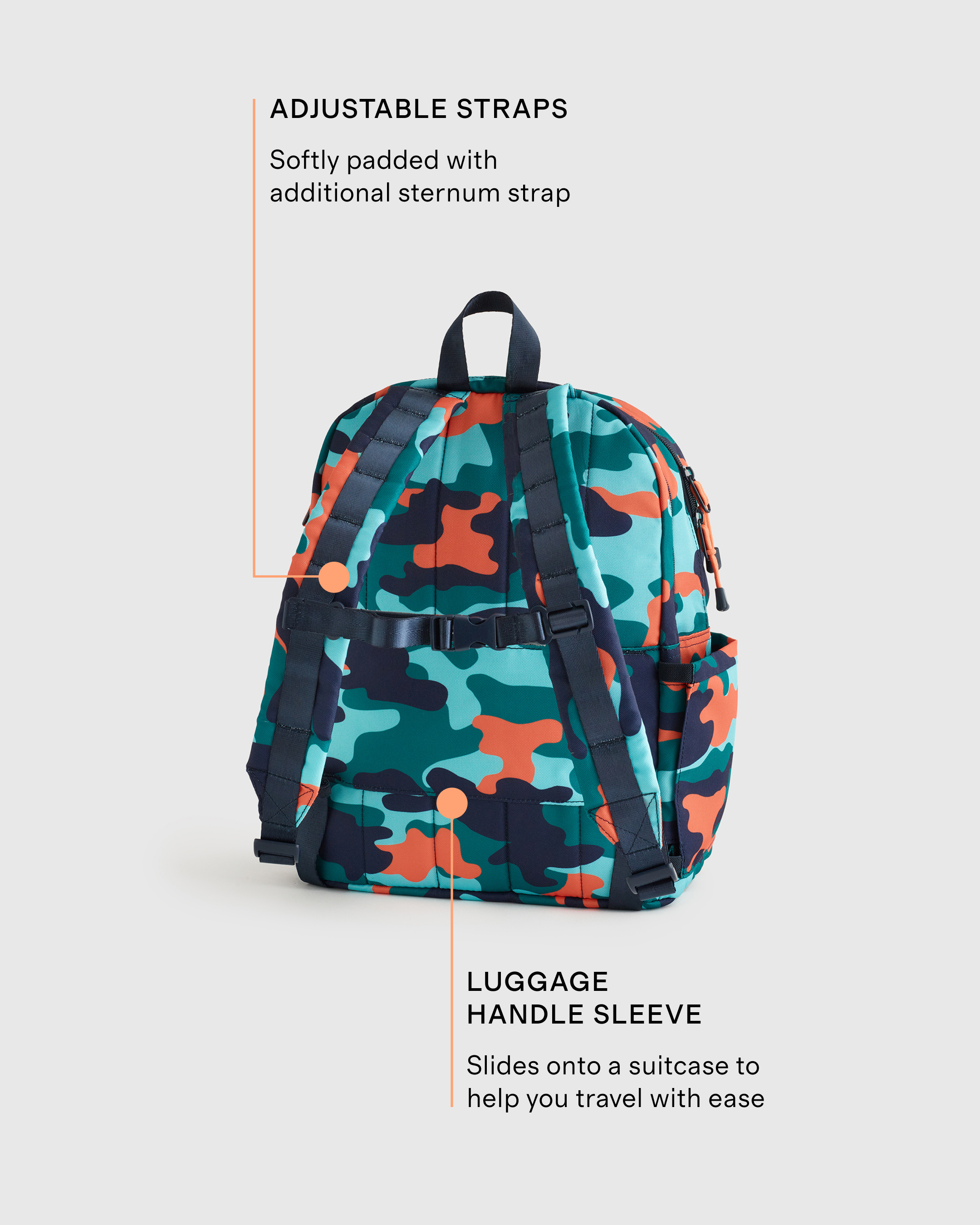 Recycled Double Pocket Backpack - Large - thumbnail 8