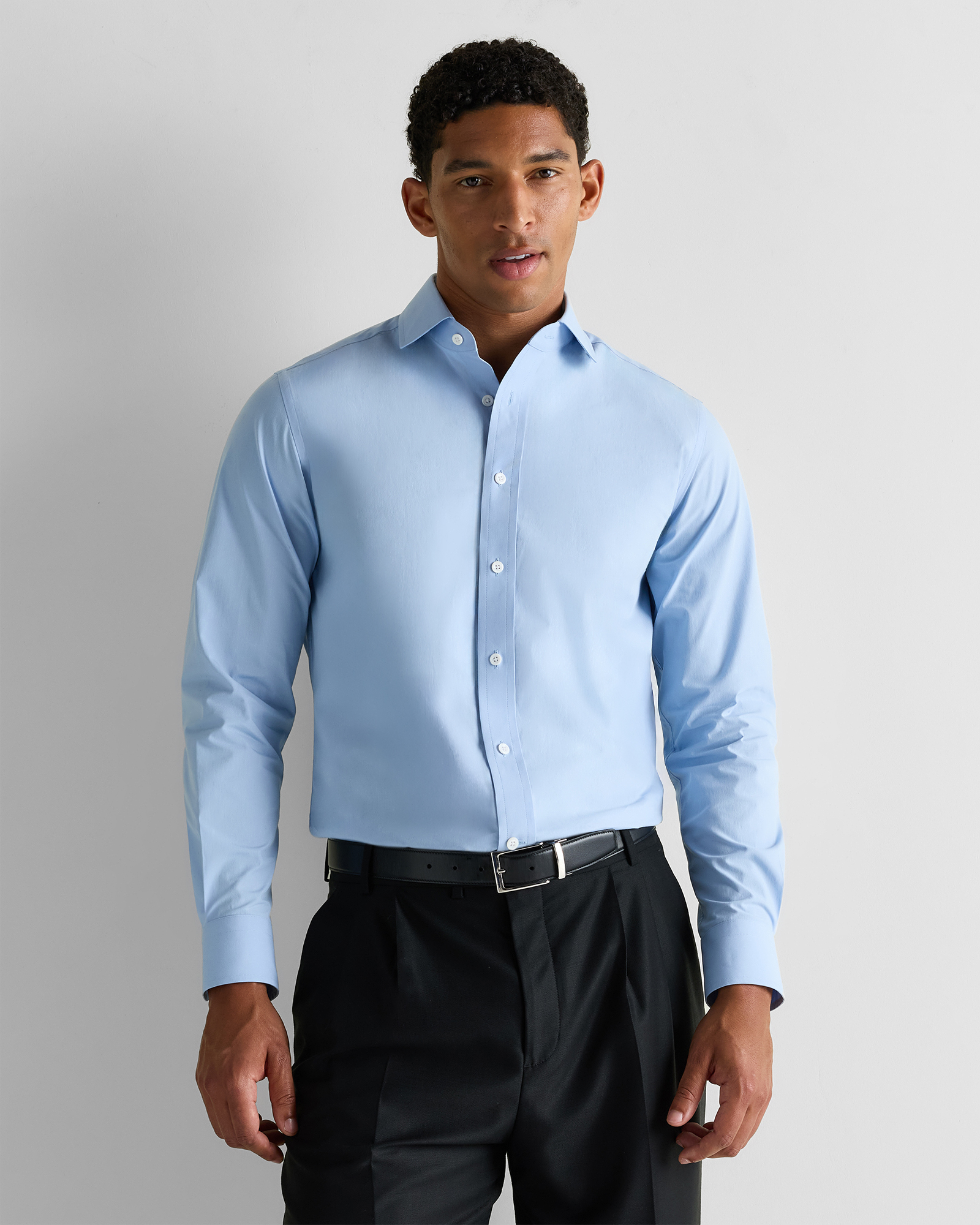blue dress shirt with white stripes Non-Iron Cotton Stripe Contrast Trim - White/blue Master fit Size:13Y dress-skirt Stunning Red Dress for
