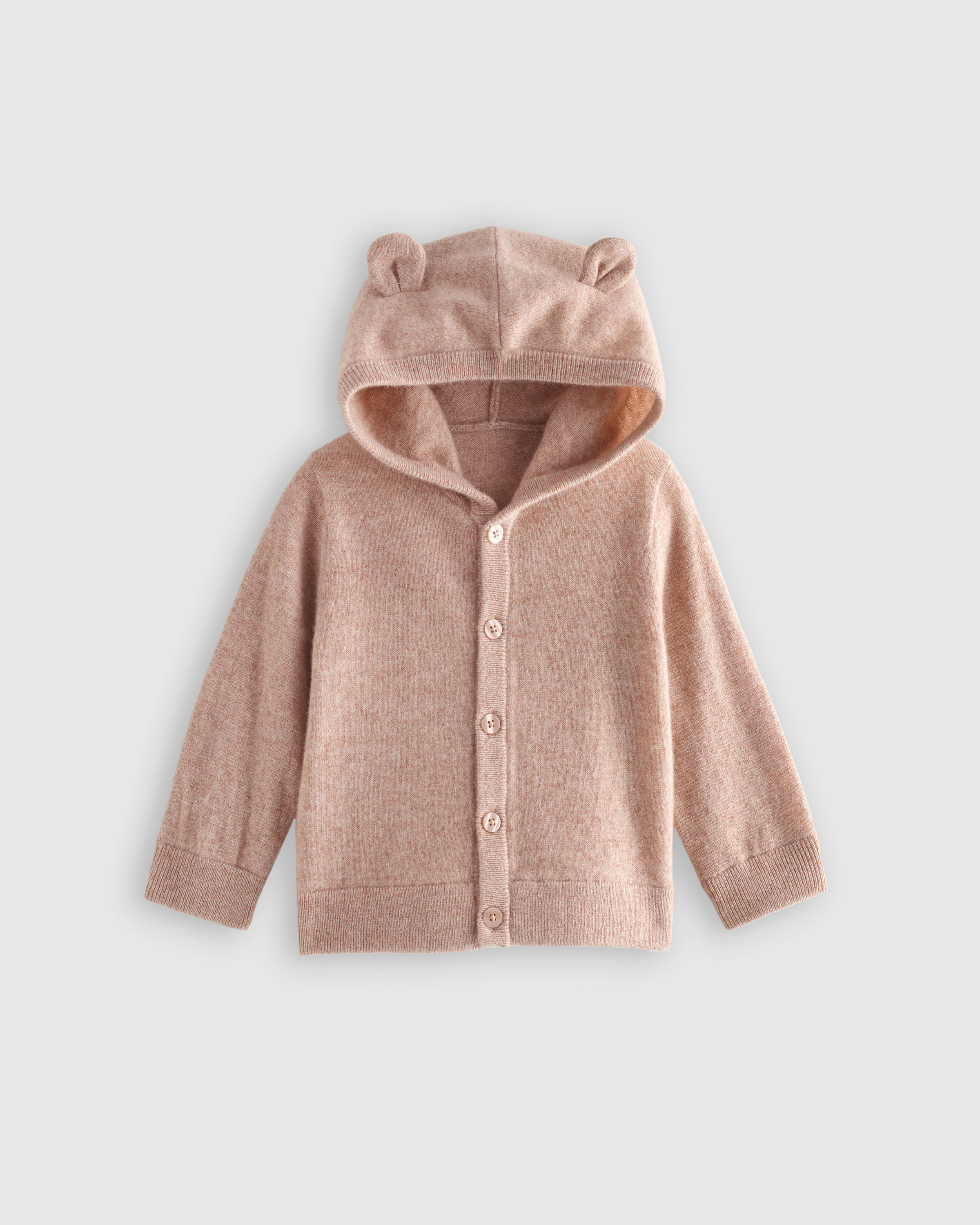 Shop Quince Washable Cashmere Hooded Cardigan Sweater In Oatmeal