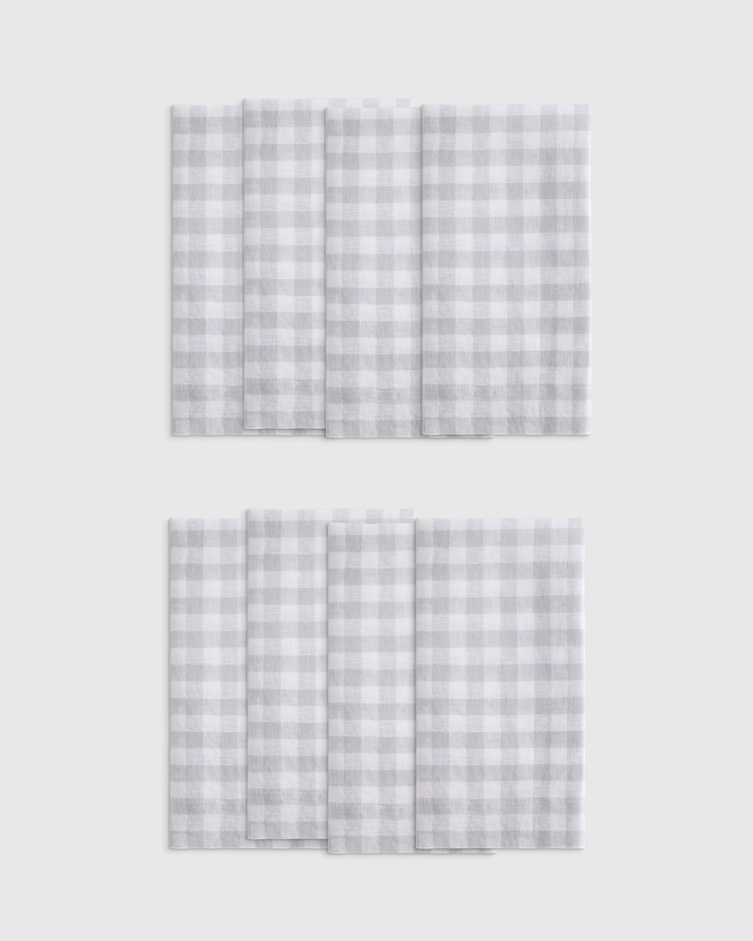 European Linen Wide-Hem Gingham Napkins (Set of 8)
