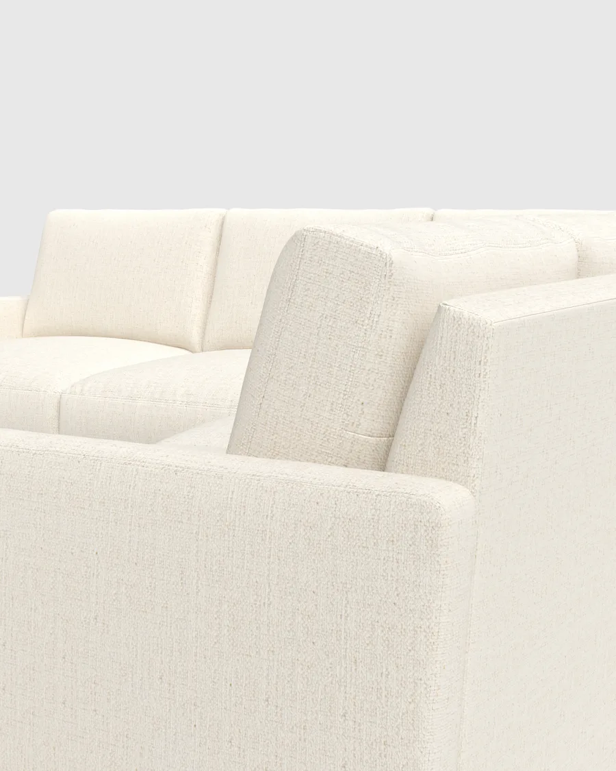 Narrow Track Arm L Sectional Nomad Snow detail