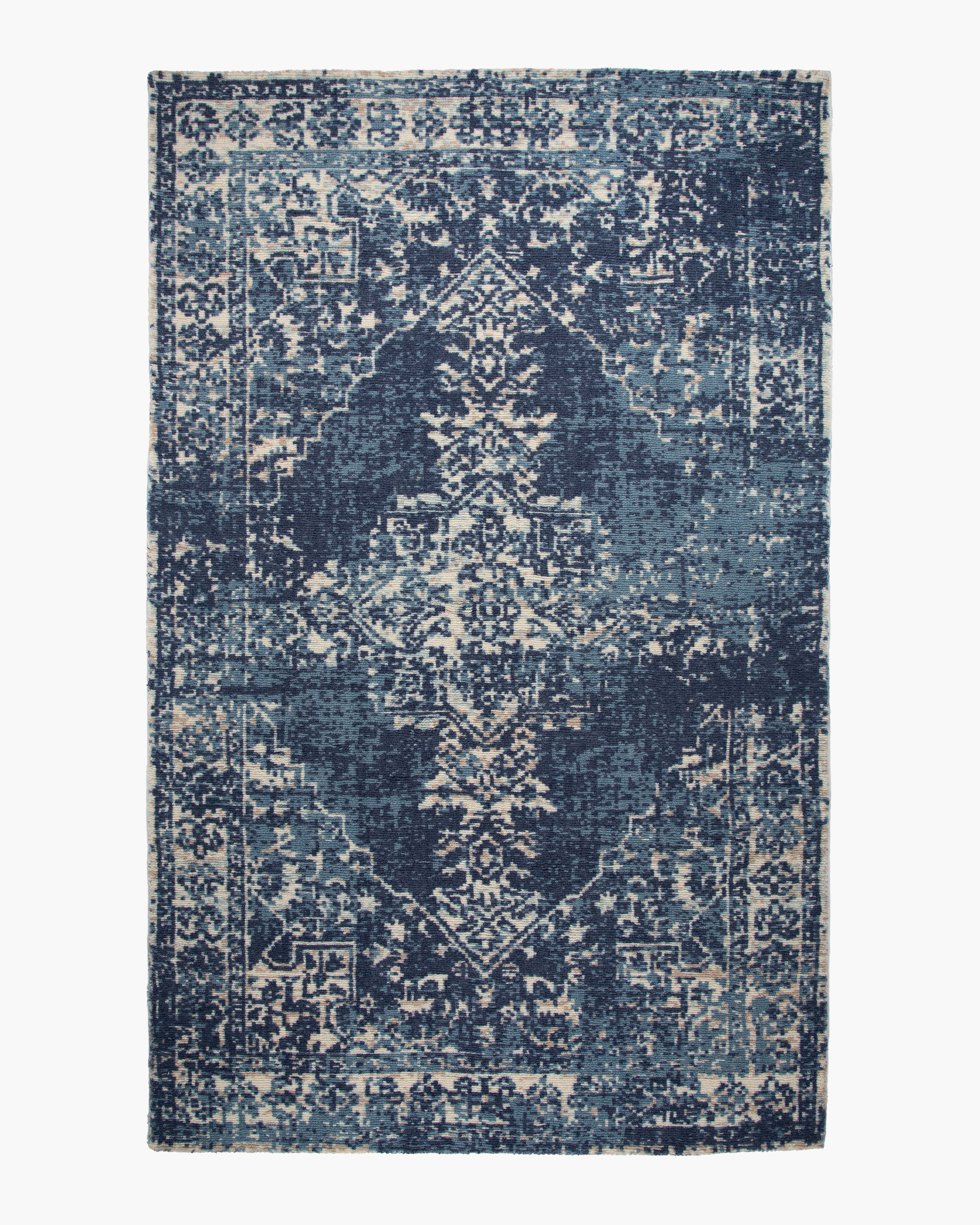 Quince Isla Tufted Wool Rug In Vintage Navy