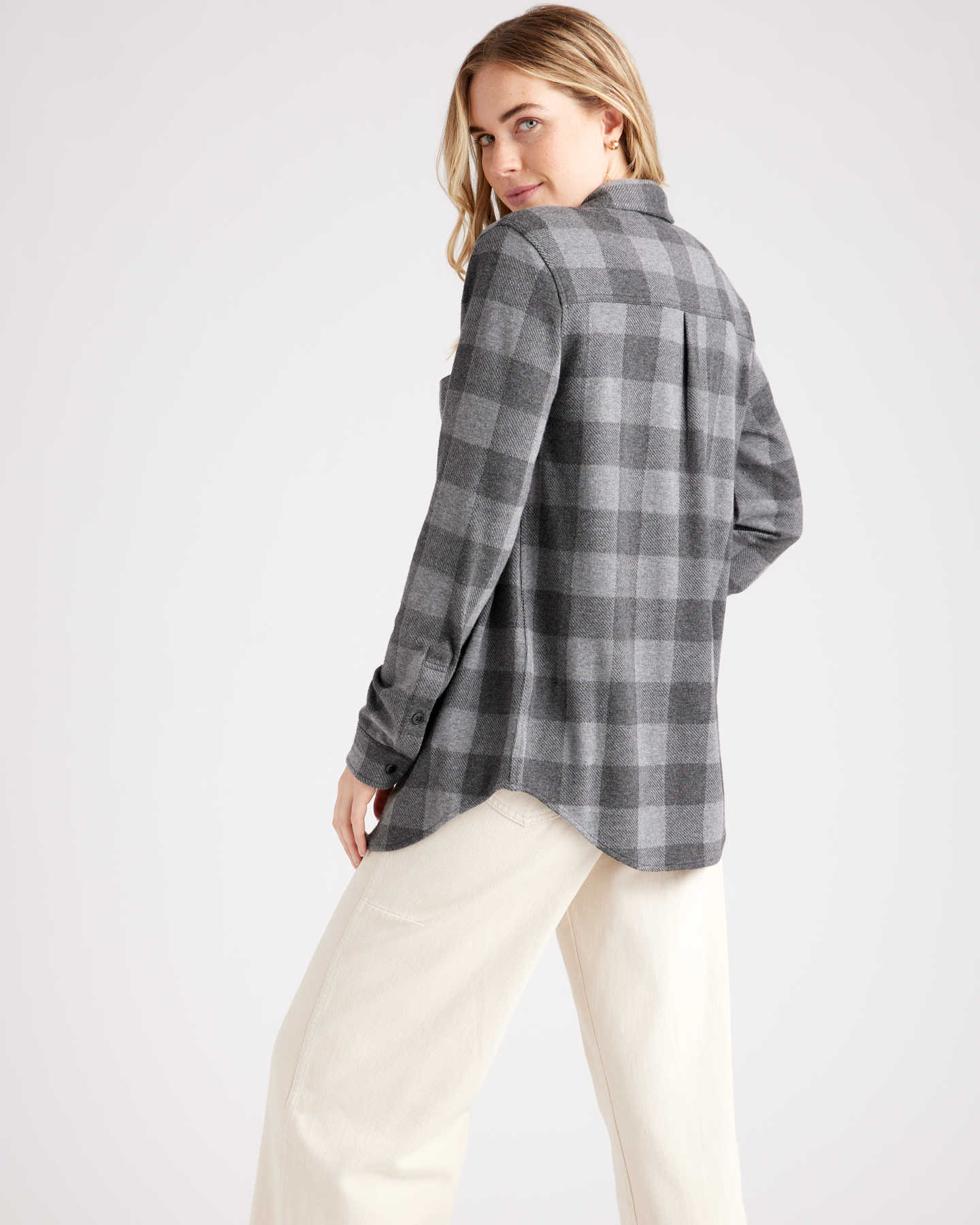 Stretch Sweater Fleece Shirt - Charcoal - 2 - Thumbnail