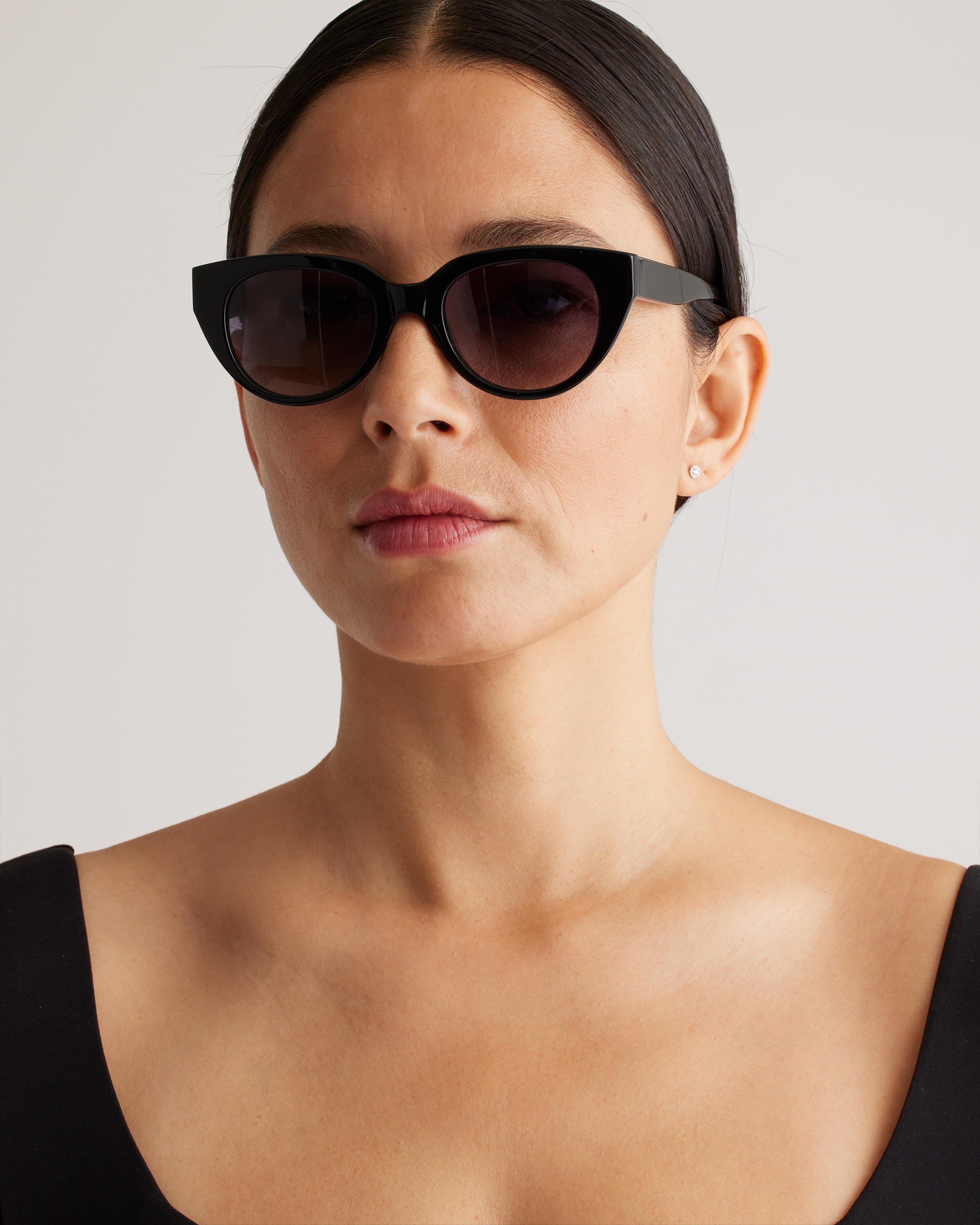 サングラス ^ONE BRILLIANT^ CapriOB291Grey Black Capri-OB291-Grey Black Capri Polarized Acetate Sunglasses in Black With Grey