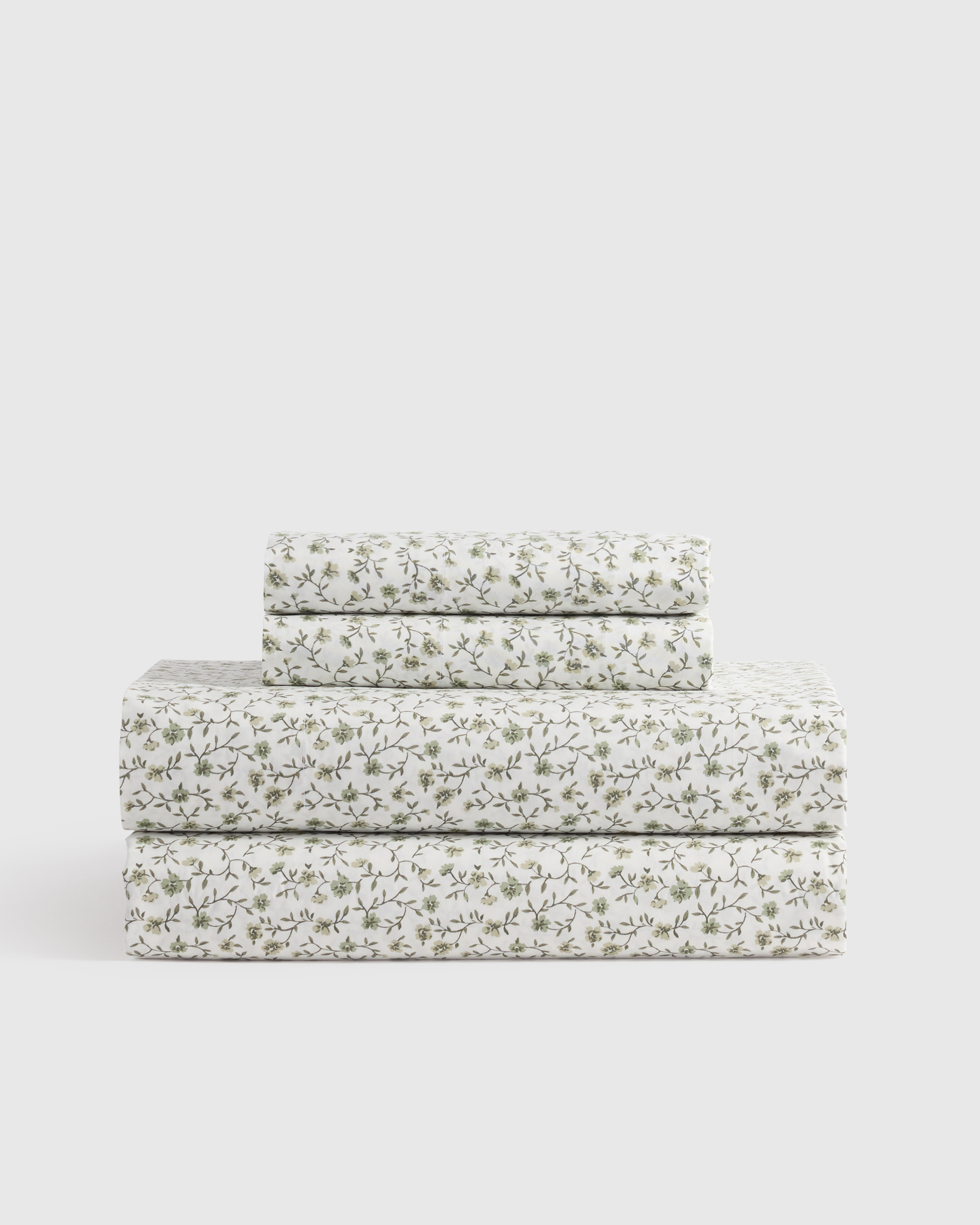 Organic Crisp Percale Floral Sheet Set | Quince (Twin) by Quince