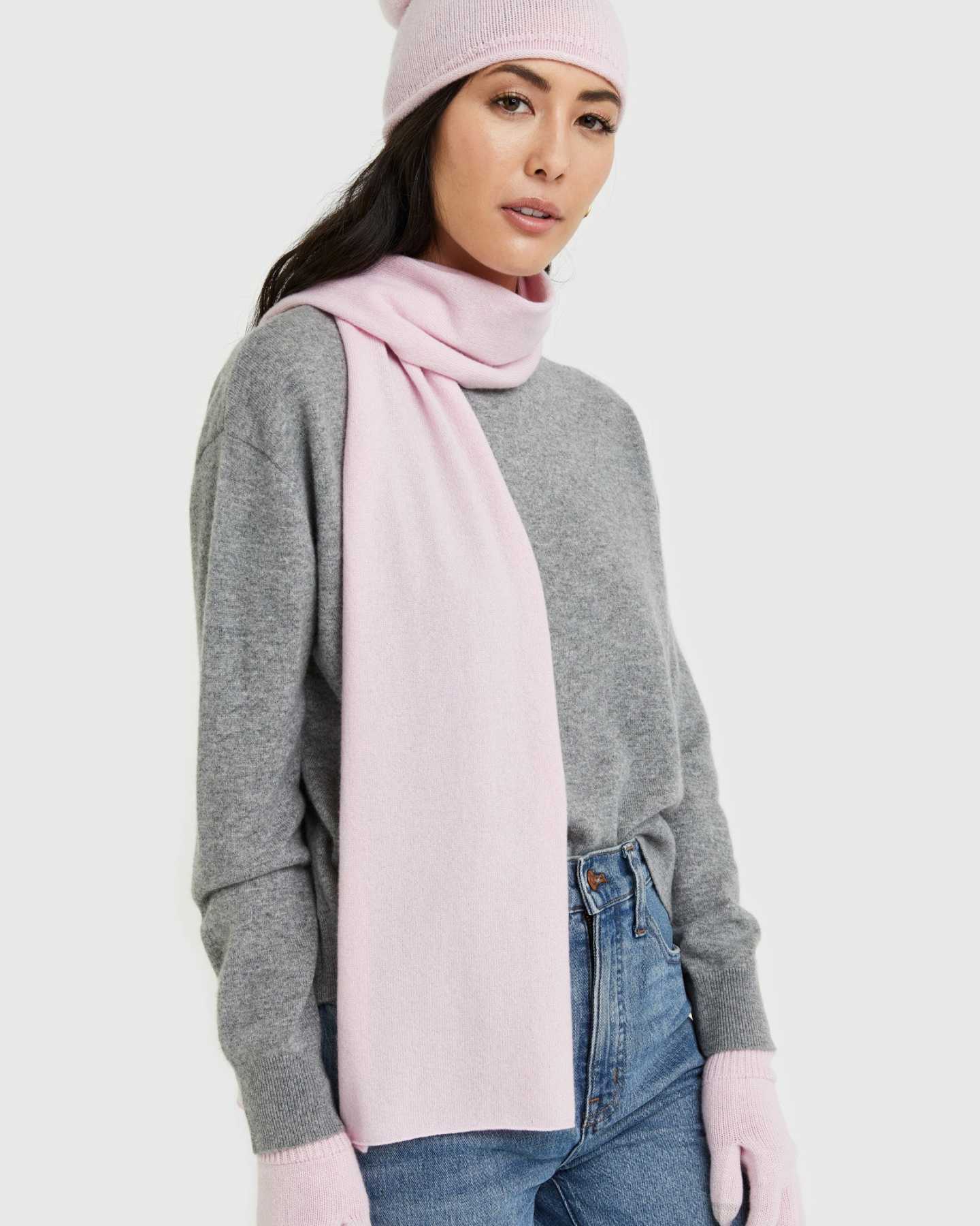 Mongolian Cashmere Scarf - Pink - 2
