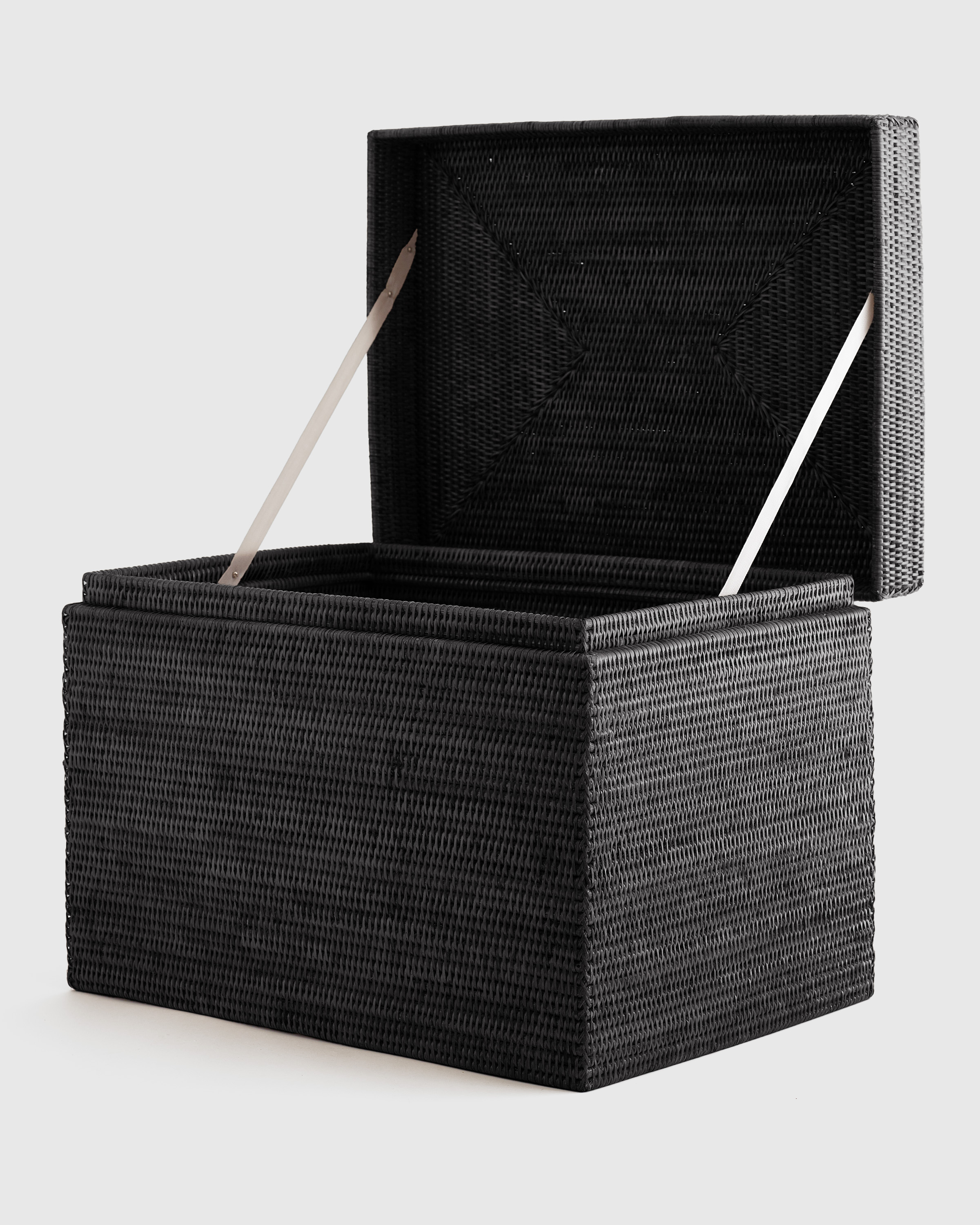 Handwoven Rattan Hinged Chest - Honey