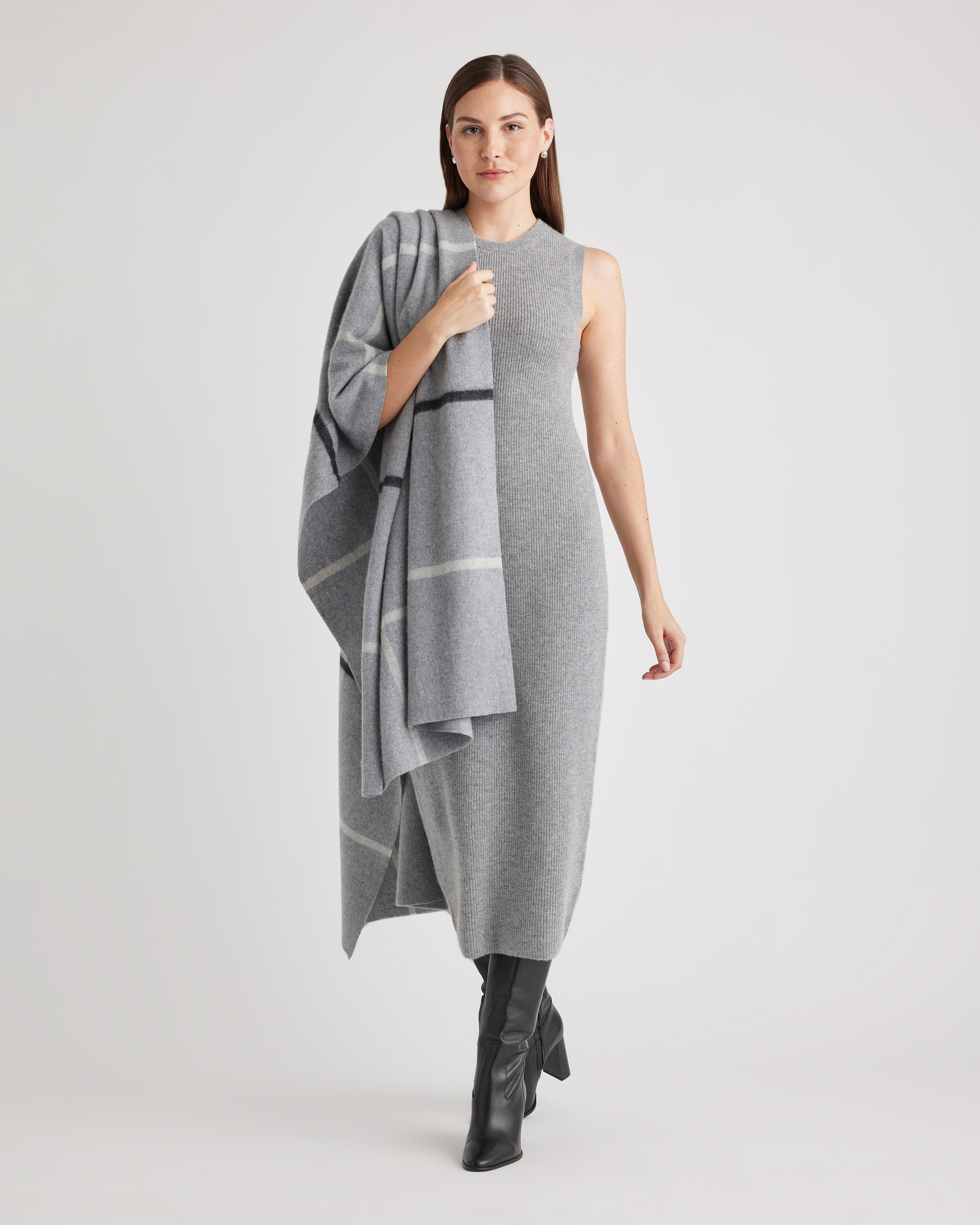 Mongolian Cashmere Plaid Wrap