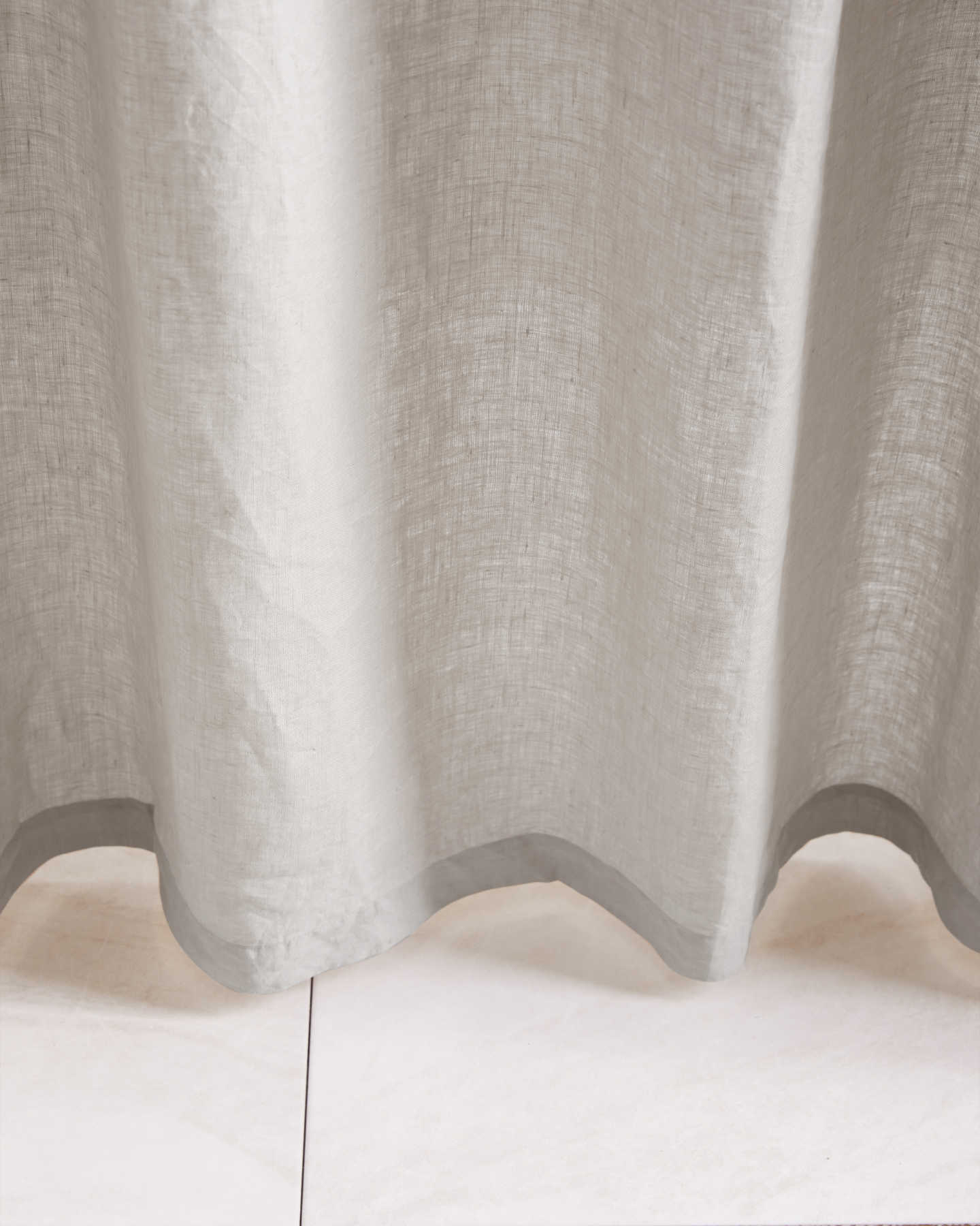 European Linen Shower Curtain - Light Grey - 2 - Thumbnail