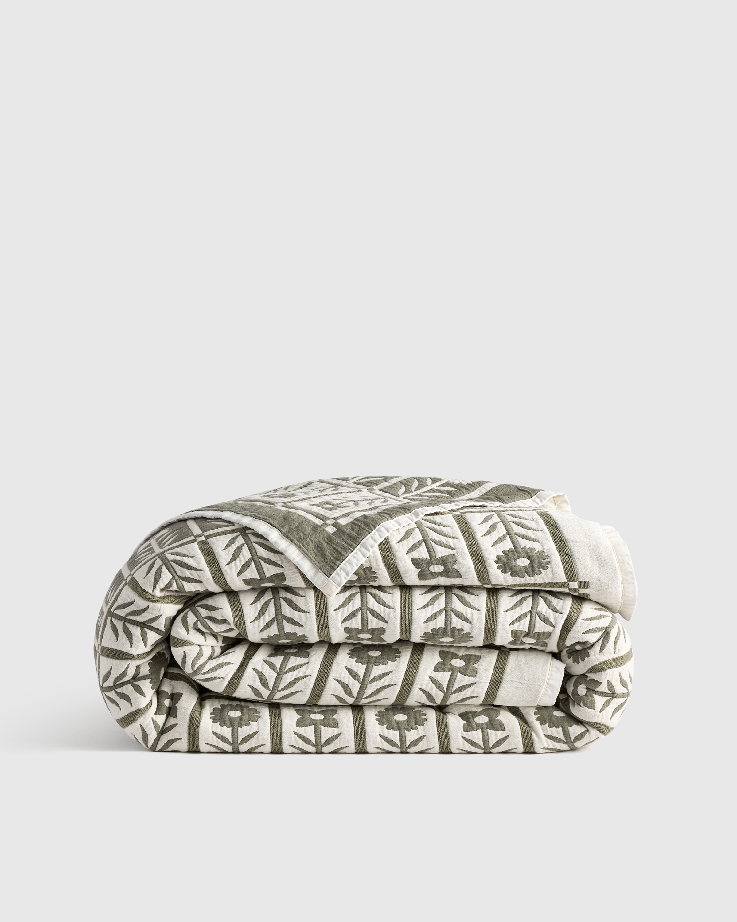 Organic Cotton Jacquard Floral Coverlet | Quince (Twin) by Quince