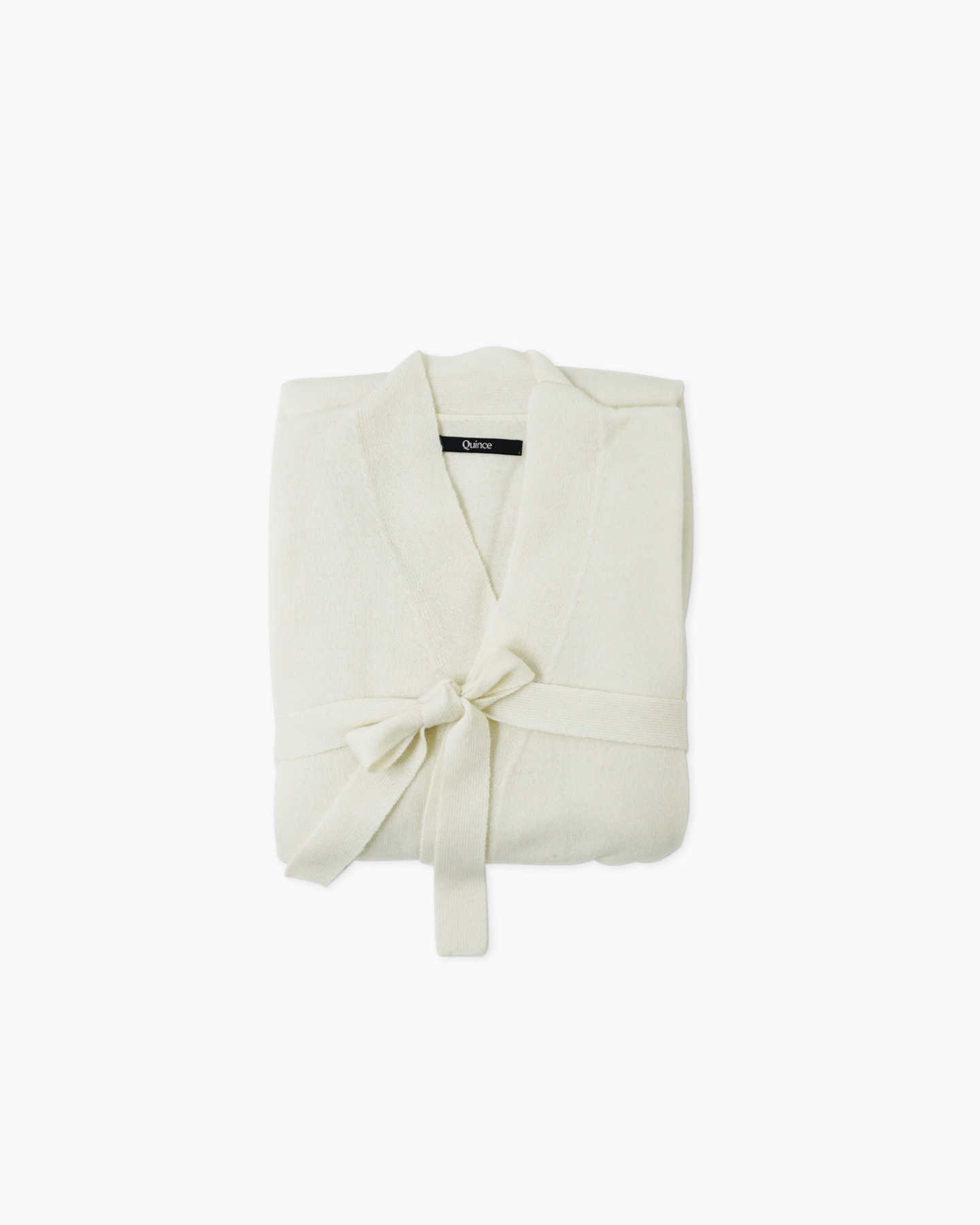 Cashmere robe womens in ivory folded