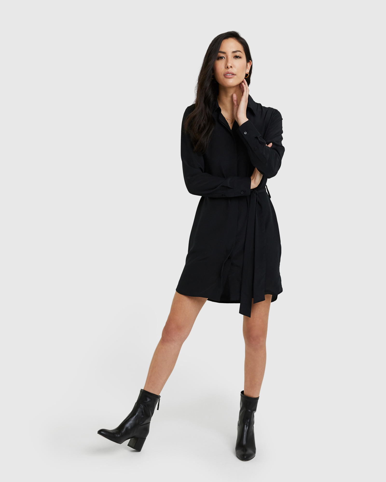 silk shirt dress