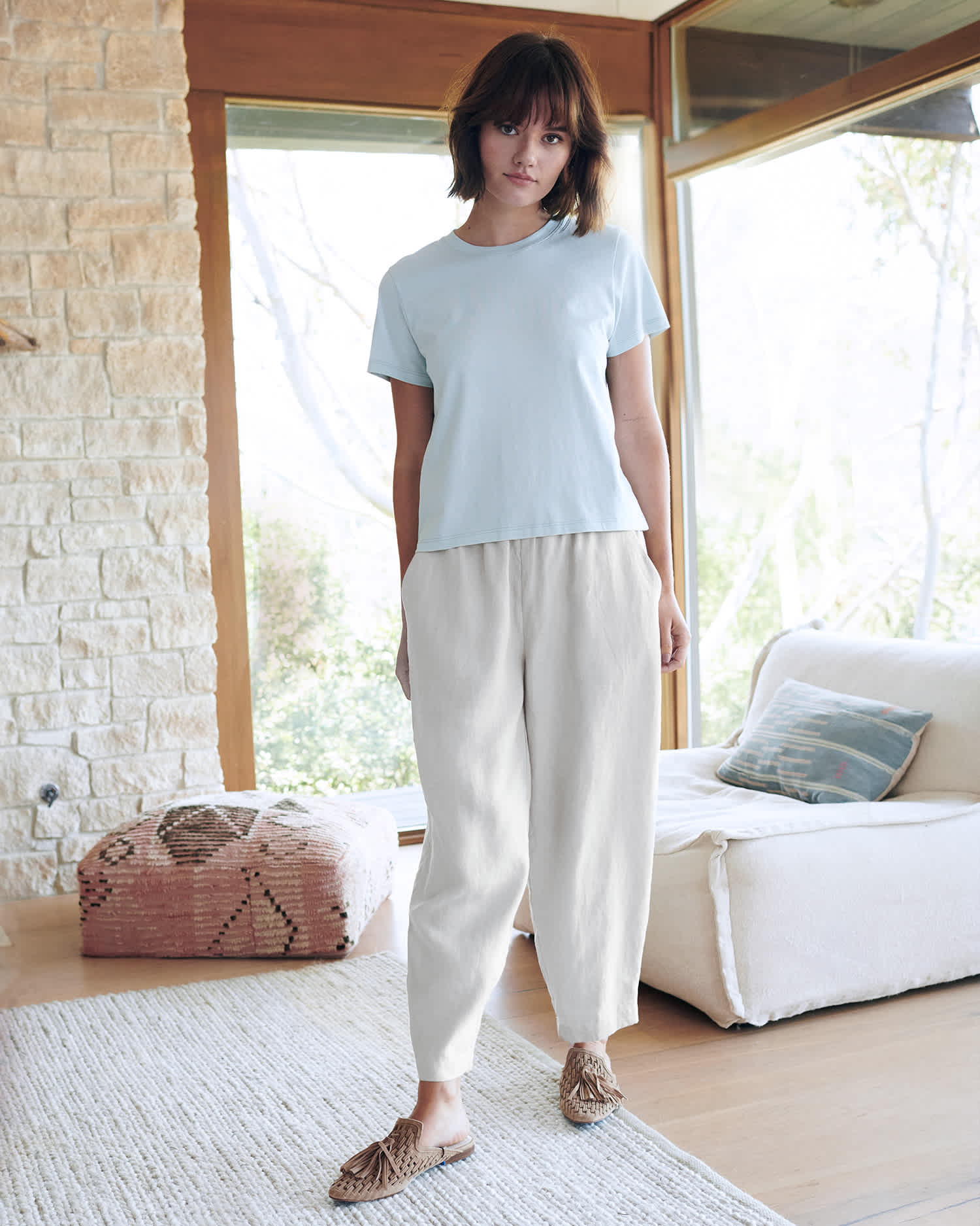 linen pants for women in white 2