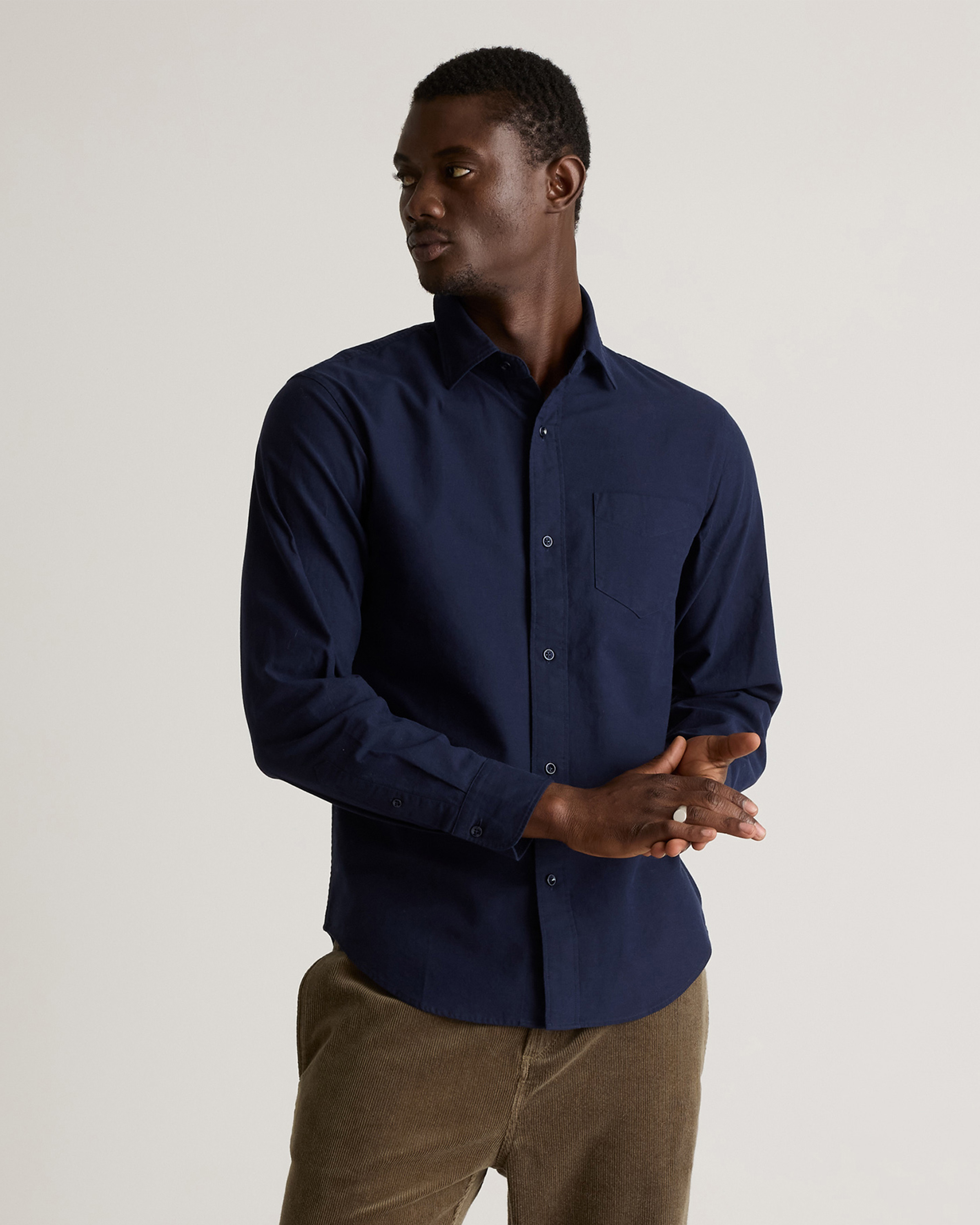 Organic Cotton Stretch Textured Twill Shirt