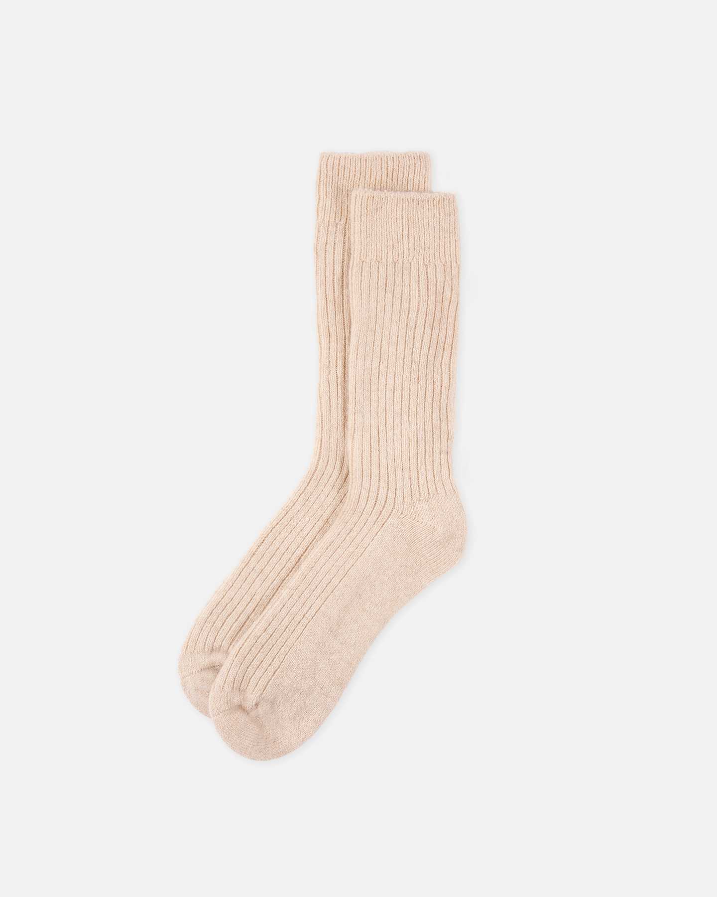 100% Cashmere Crew Sock in Oatmeal main image 1