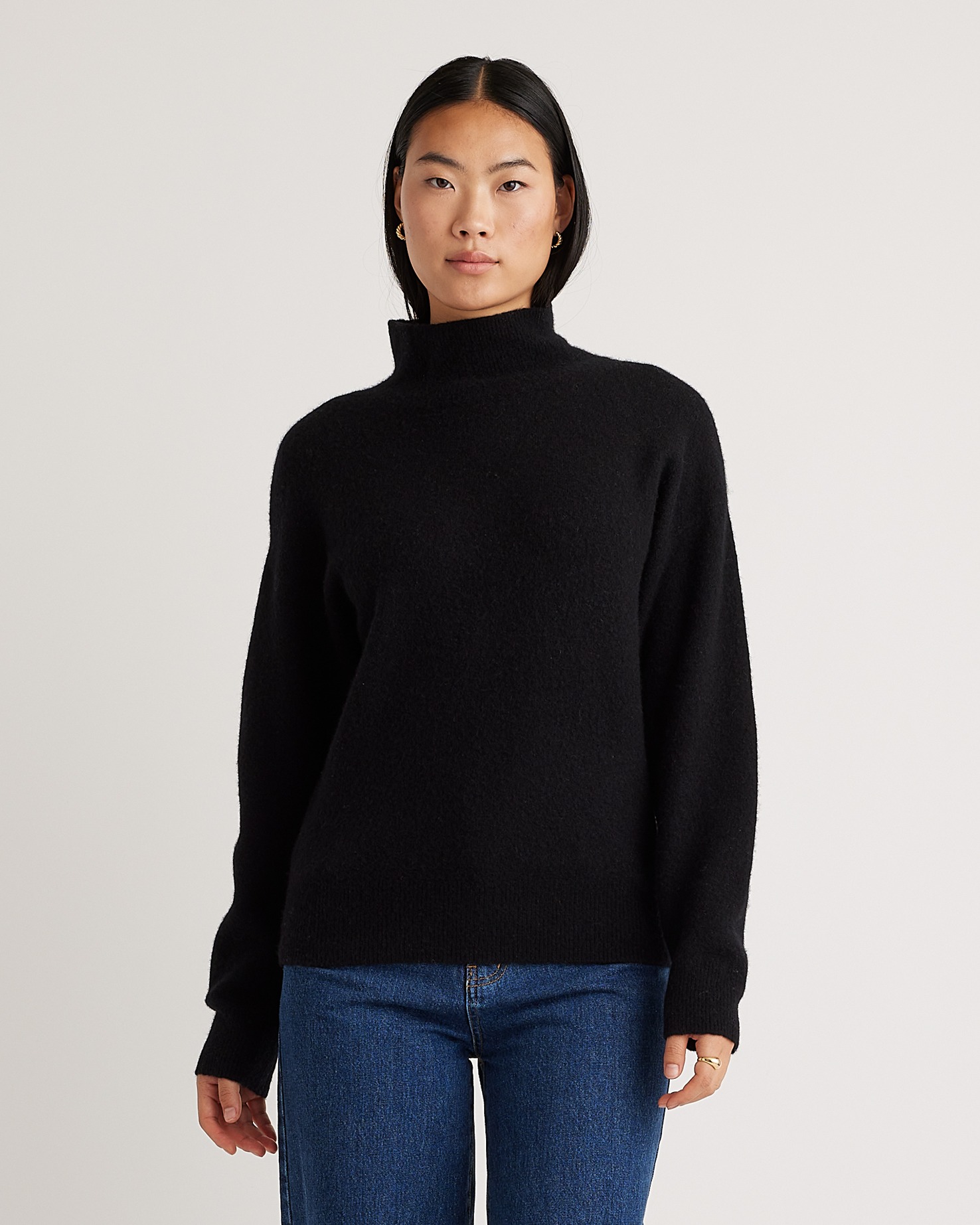 Superfine Merino Wool Boucle Turtleneck