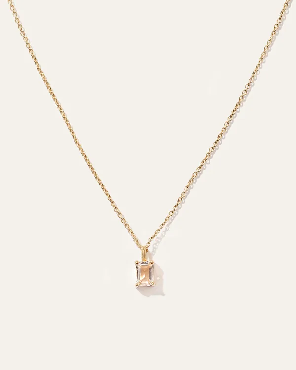 Emerald Cut Topaz Sol Pendant Necklace