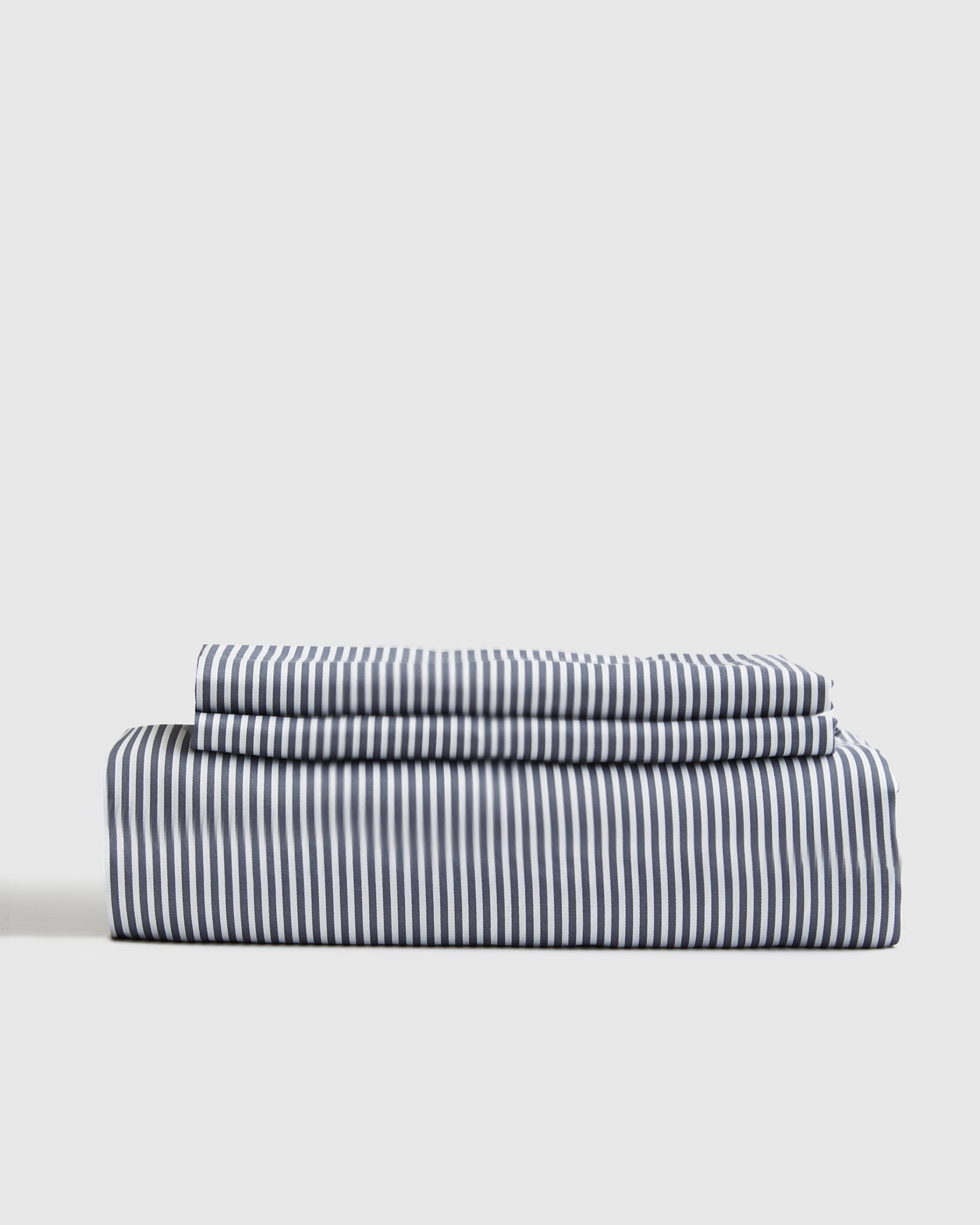 Quince Classic Organic Percale Fitted Sheet Set In Oxford Stripe