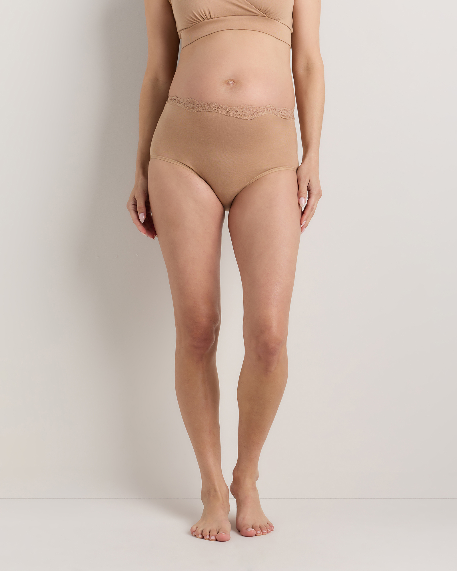Organic Cotton Lace Trim Maternity & Postpartum Brief (6-pack)