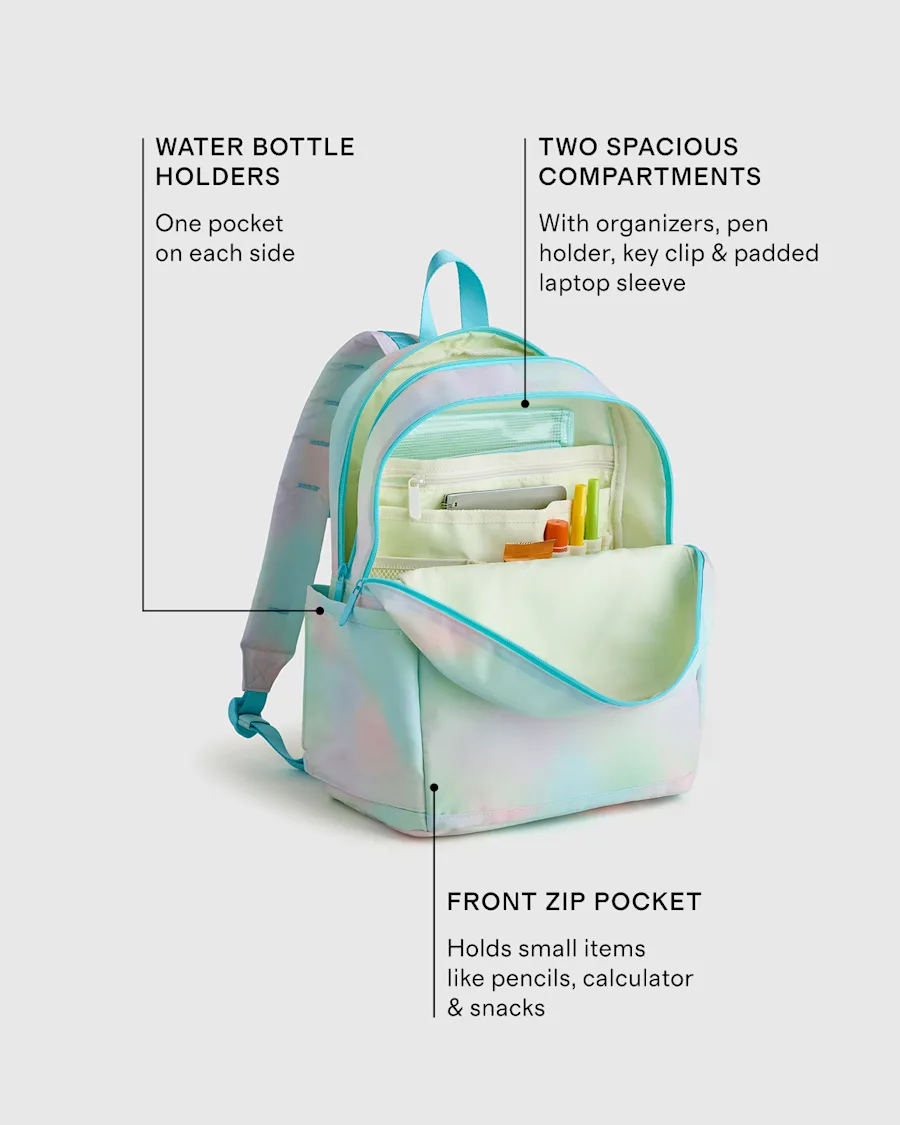 M Backpack Front Template Rainbow Clouds