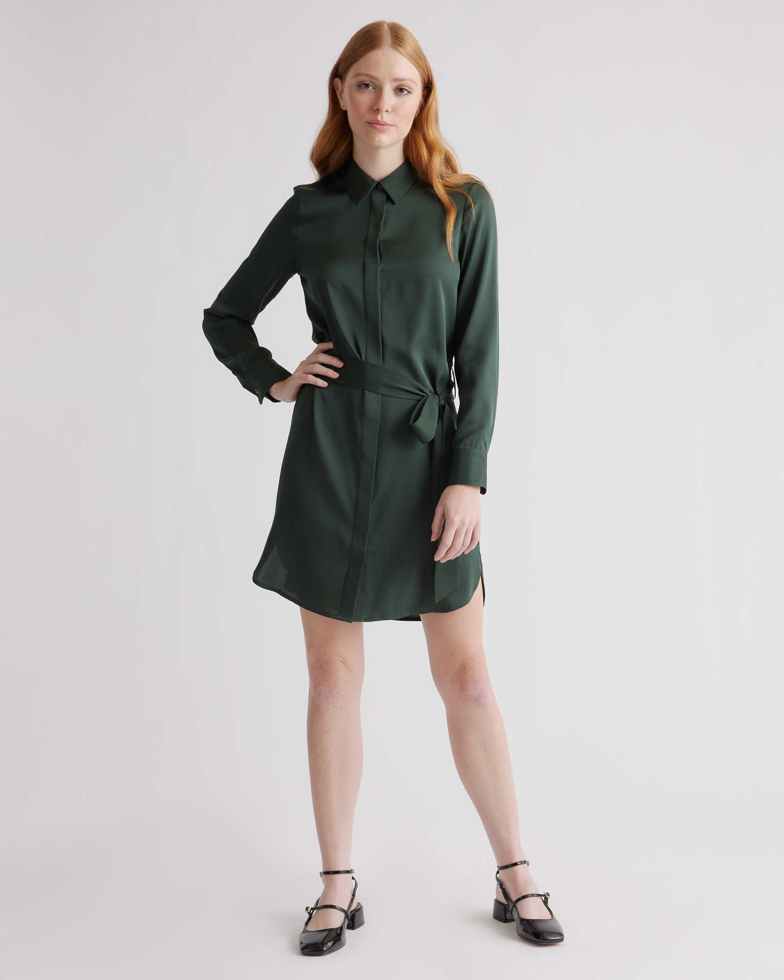 Washable Stretch Silk Shirt Dress | Quince