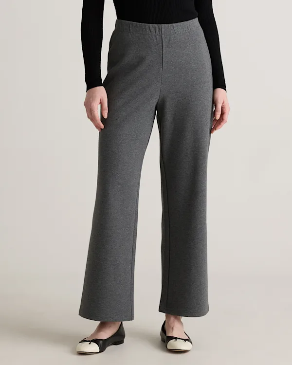 Organic Cotton Double Knit Wide Leg Pants