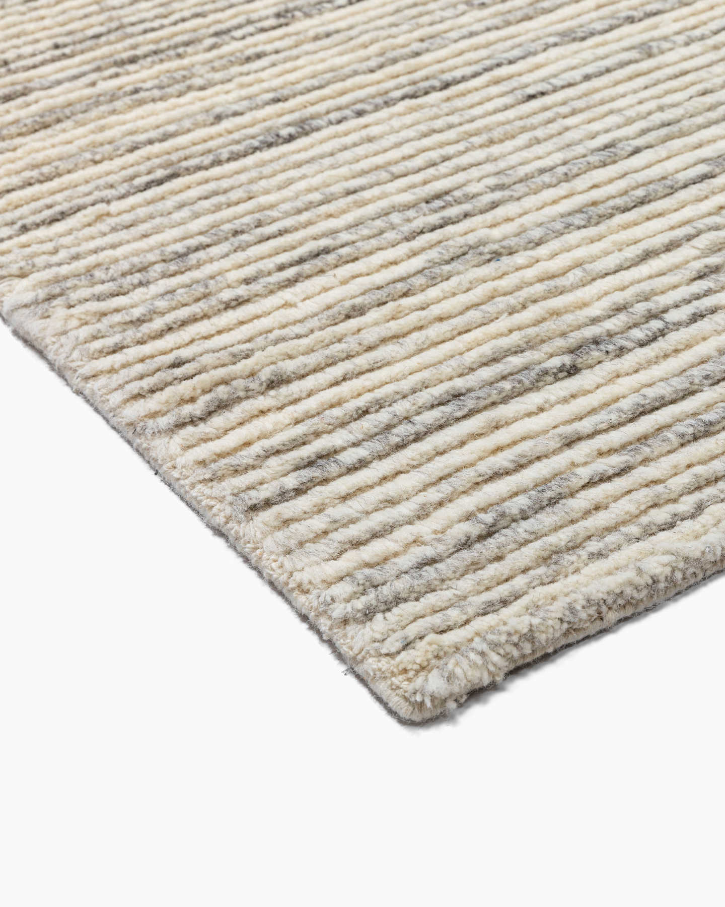 Teo Textured Wool Rug - Natural Stripe - 3 - Thumbnail