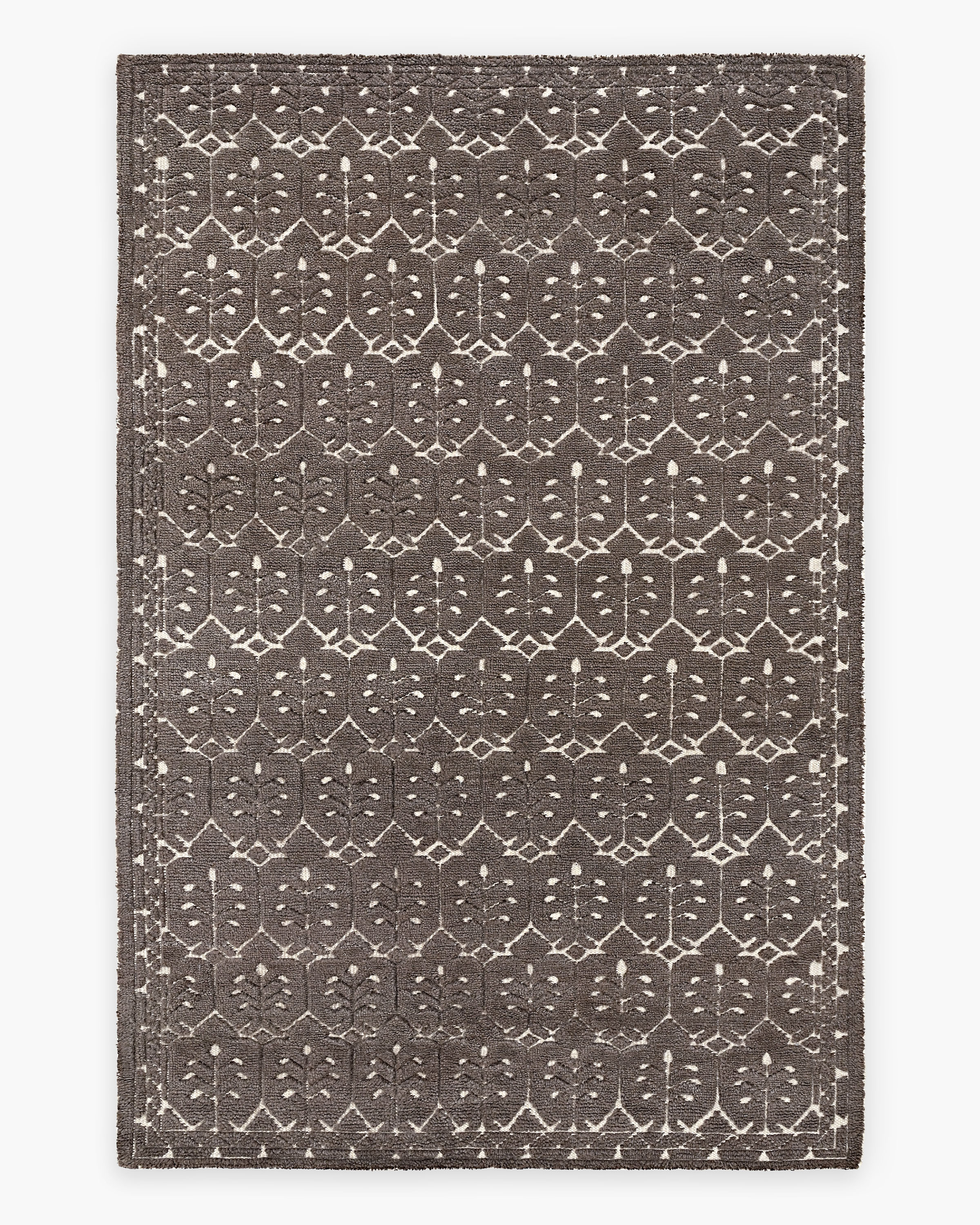 Quince Rhea Hand-knotted Wool Rug In Charcoal