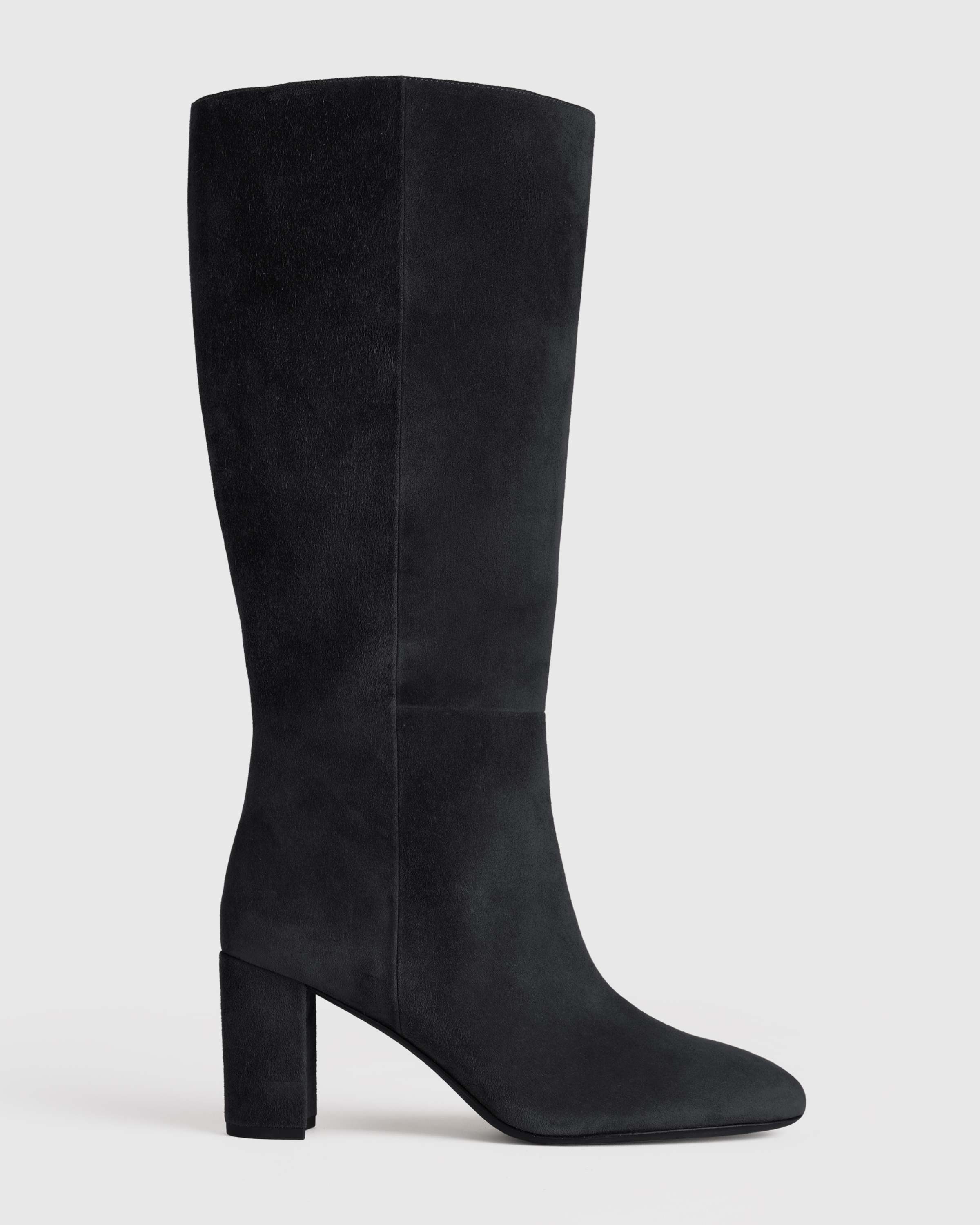 Italian Suede Block Heel Boots
