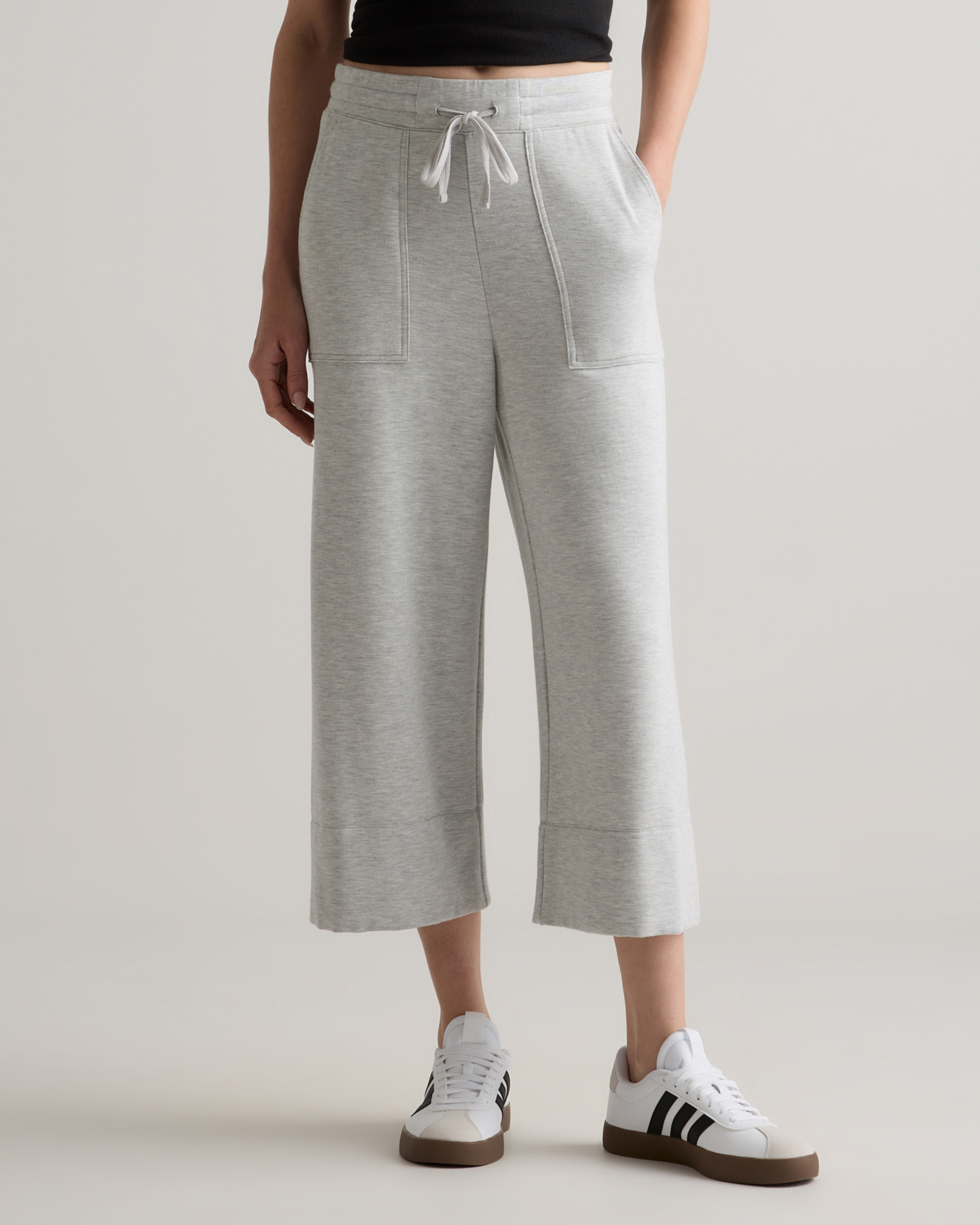 SuperSoft Fleece Cropped Wide Leg Pants