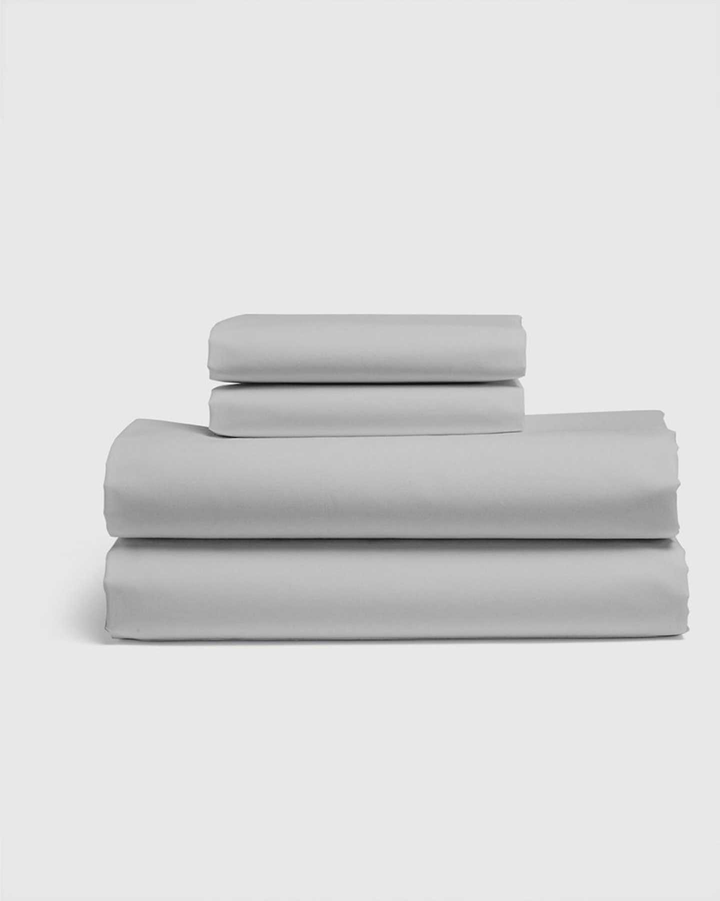 Organic percale sheet set in grey