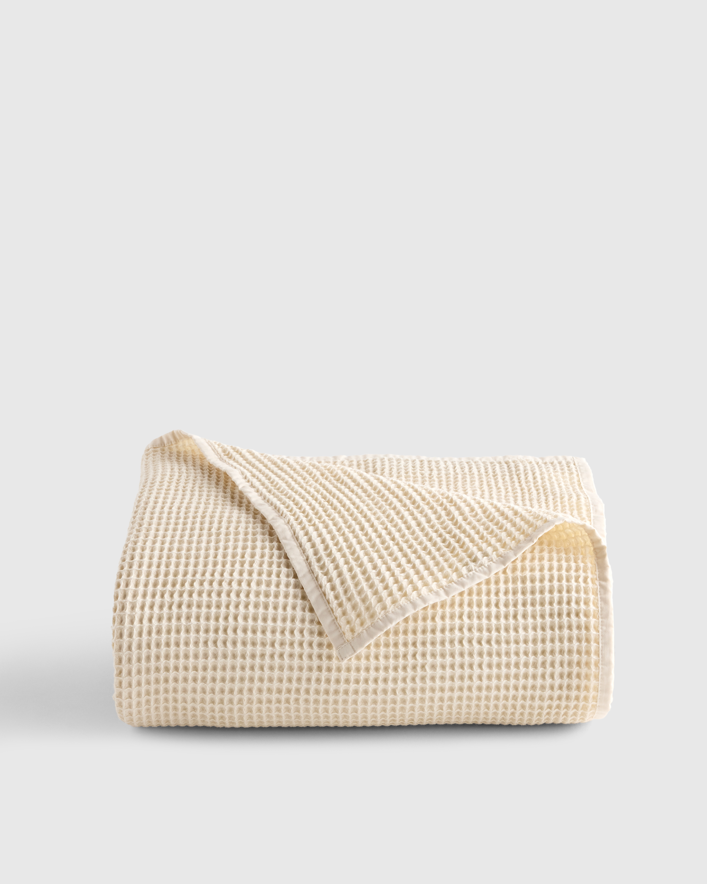 Organic Waffle Bed Blanket in Dove