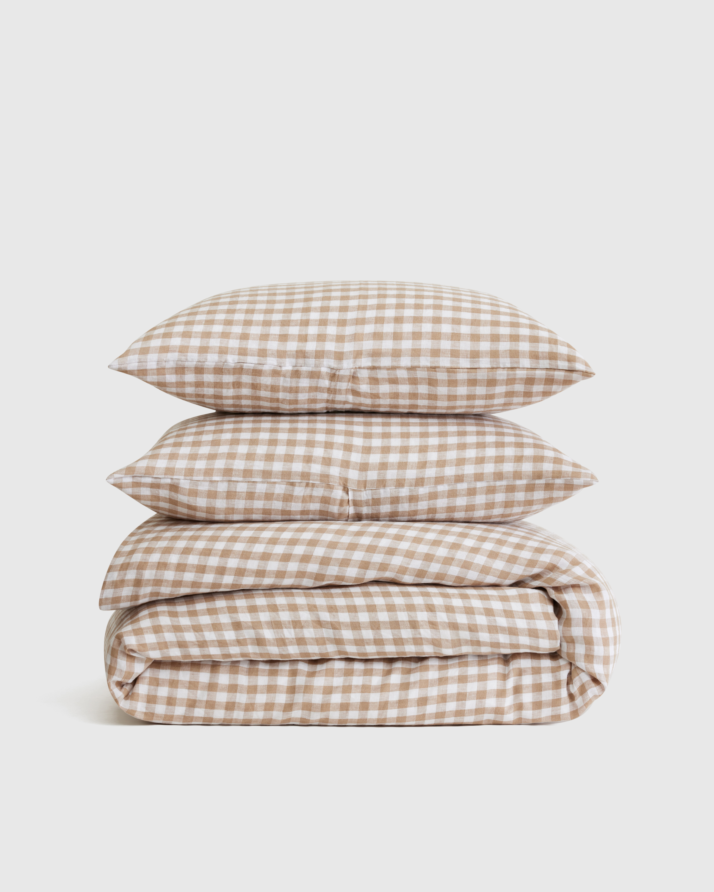 European Linen Gingham Duvet Cover Set