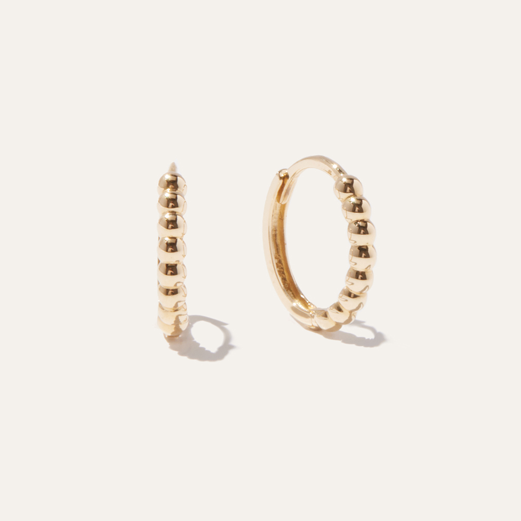 Quince Women's 14k Gold Beaded Hoop Earrings