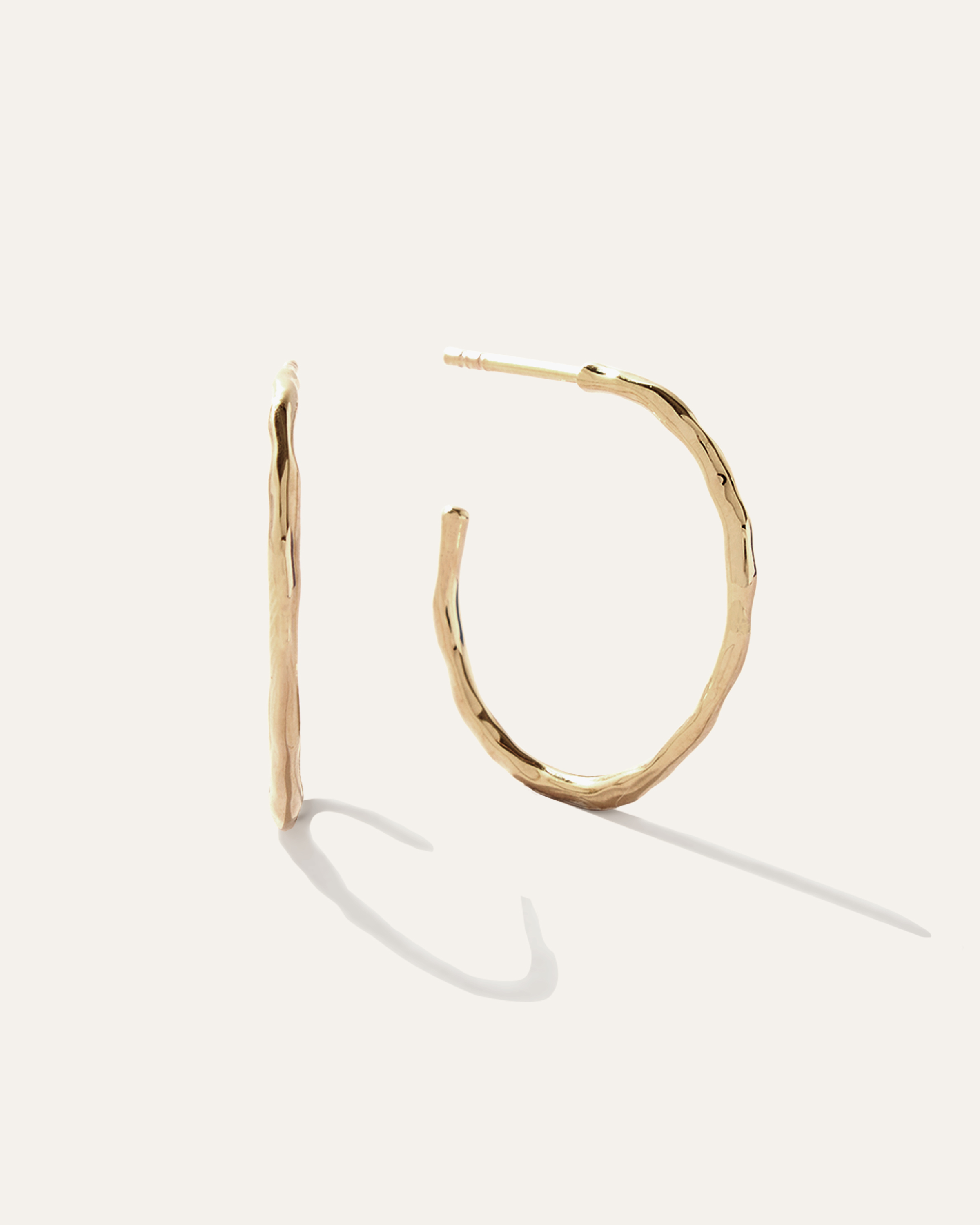 Shop Quince Women's Hammered Medium Hoop Earrings In Gold Vermeil