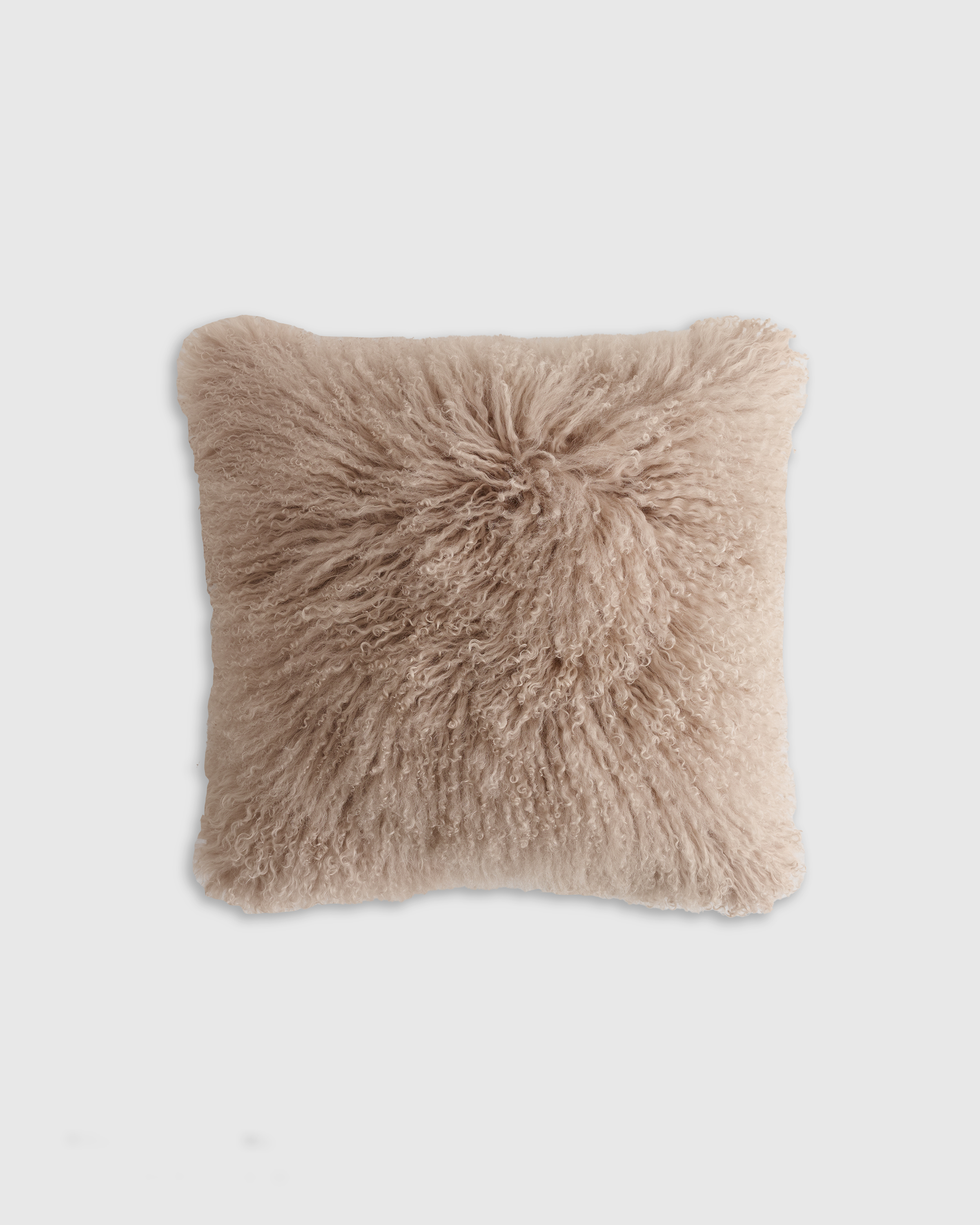 Quince Luxe Mongolian Lamb Pillow Cover In Brown