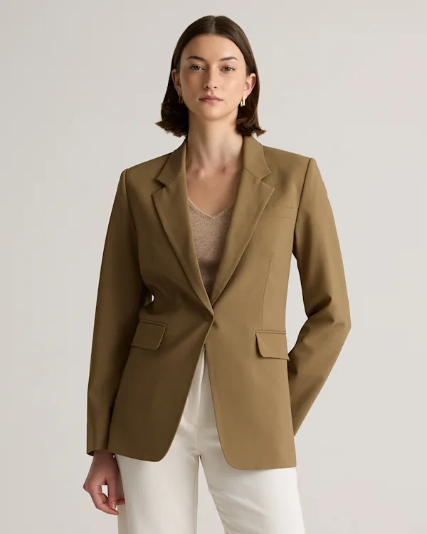 Italian Wool Long Blazer