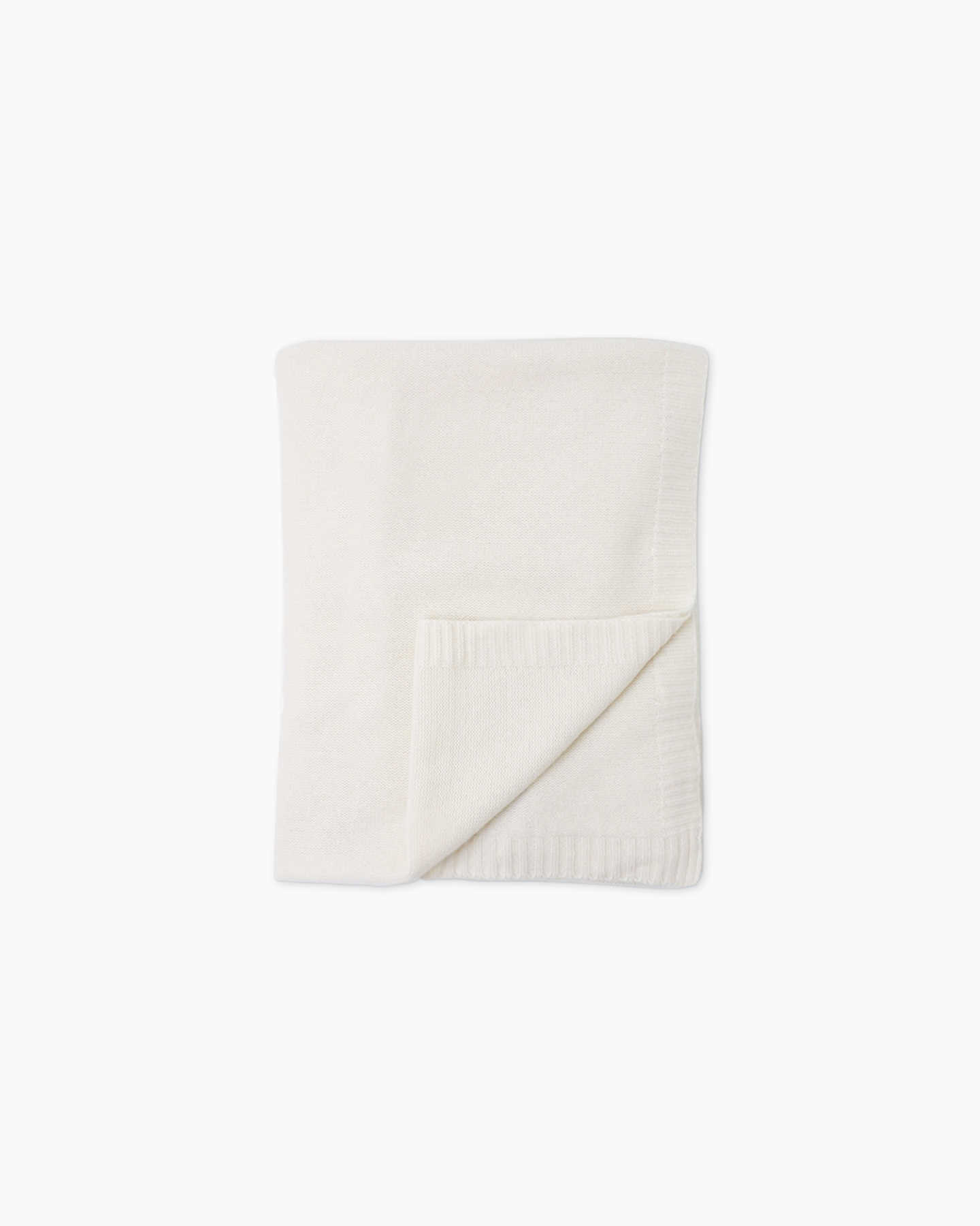 Luxe Knit Cashmere Throw - Ivory - 1