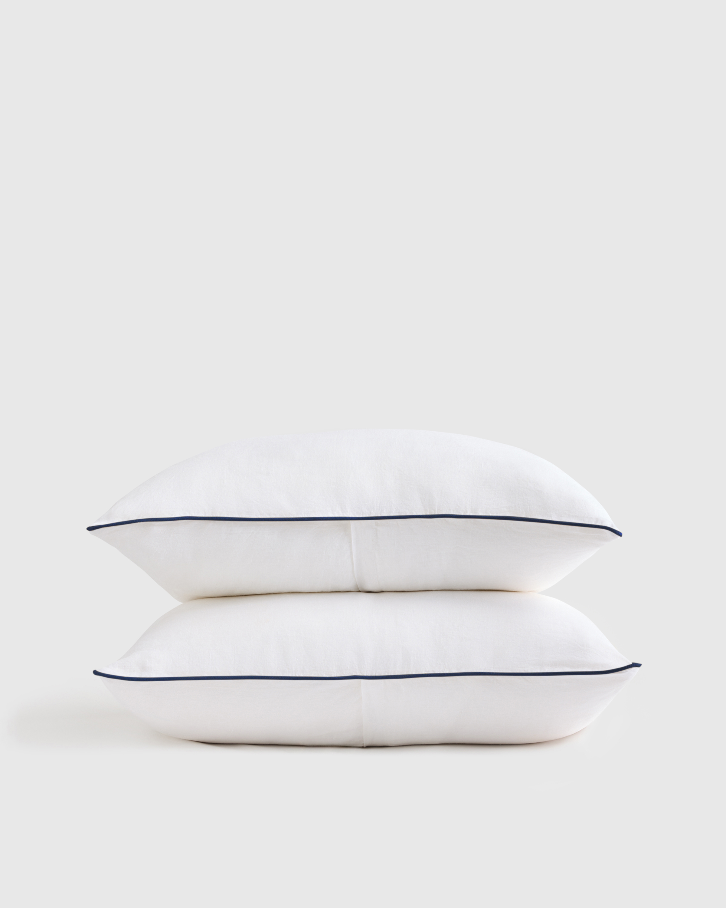 European Linen Piped Sham Set