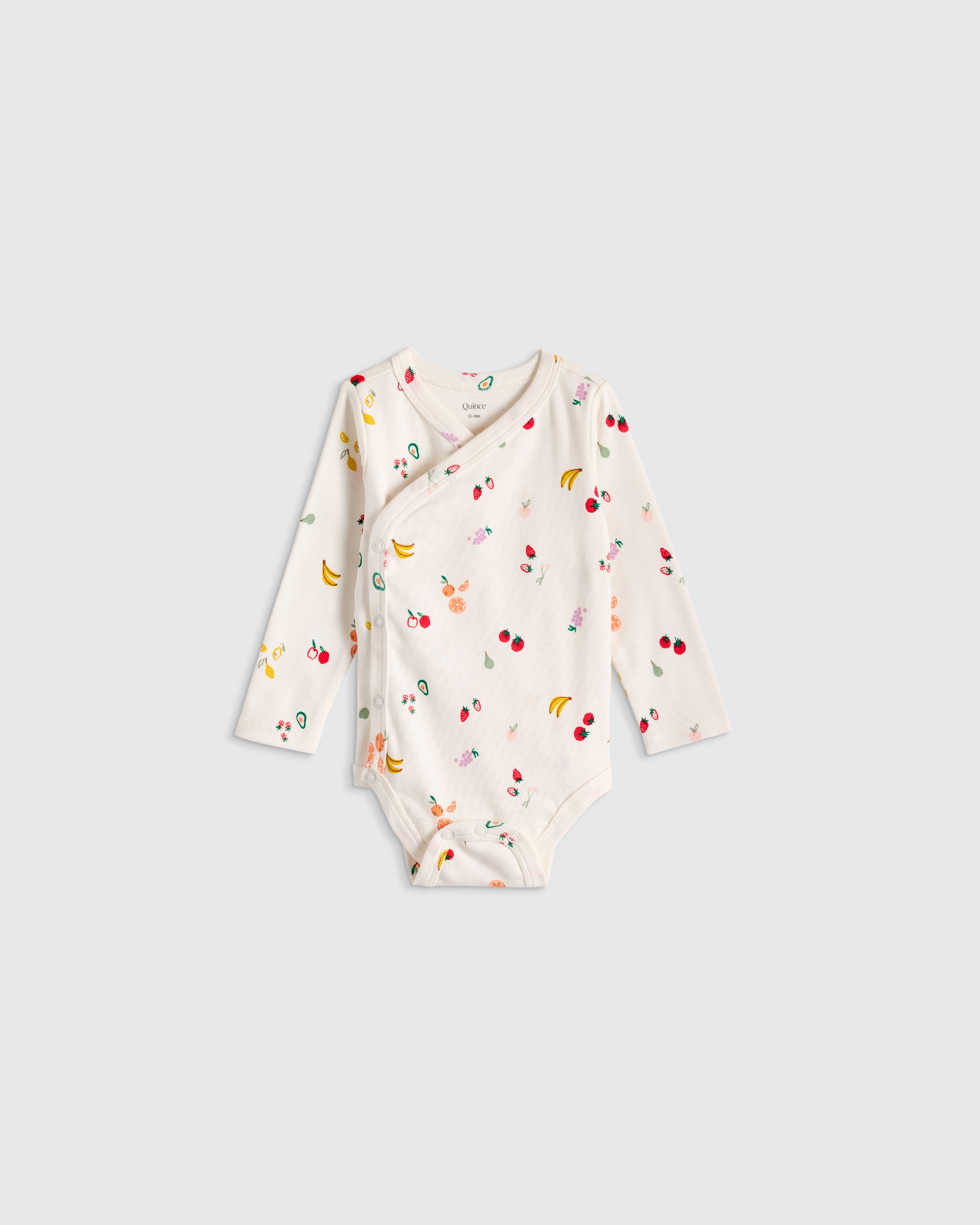 100% Organic Cotton Long Sleeve Kimono Bodysuit - Baby
