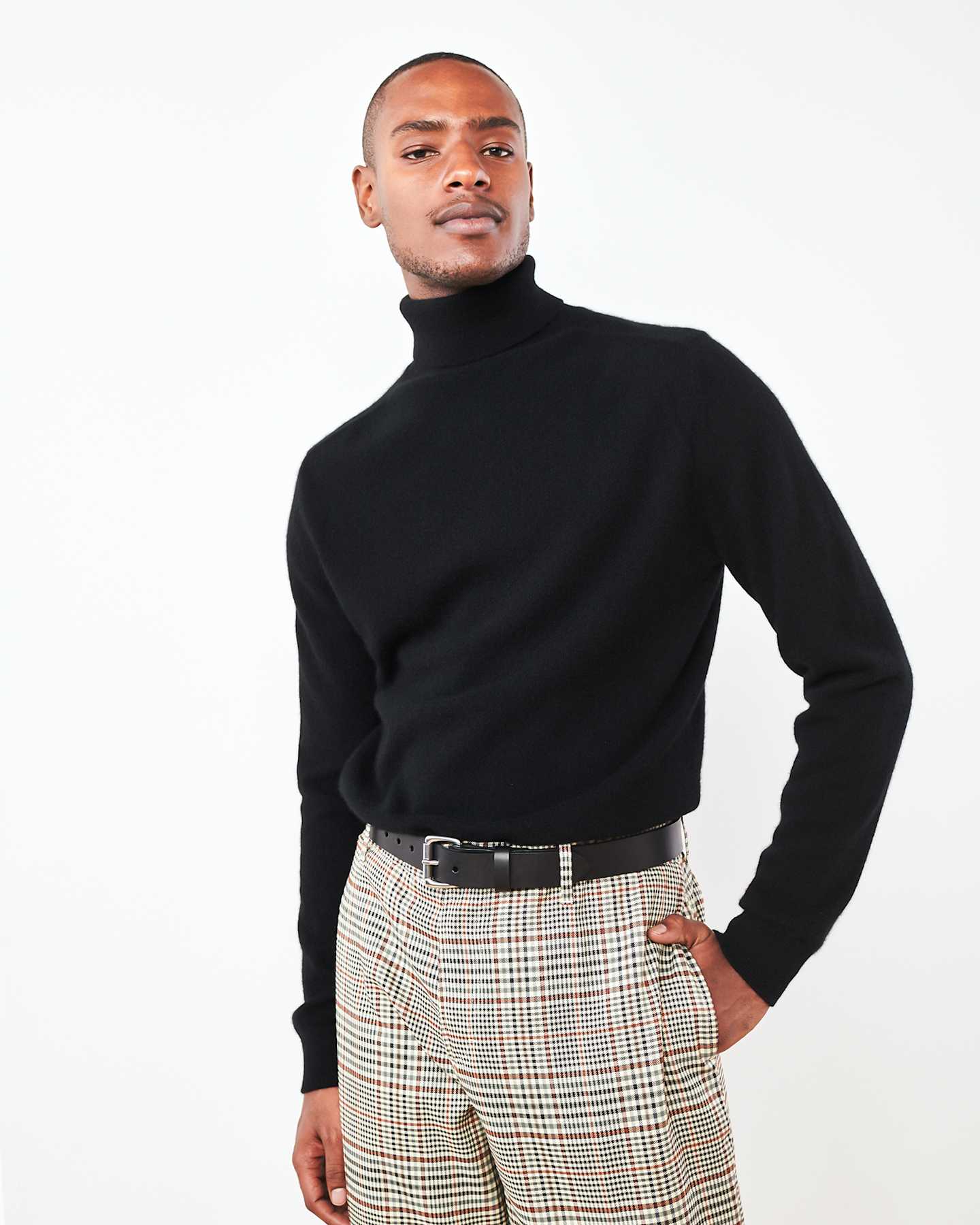 gray turtleneck sweater men