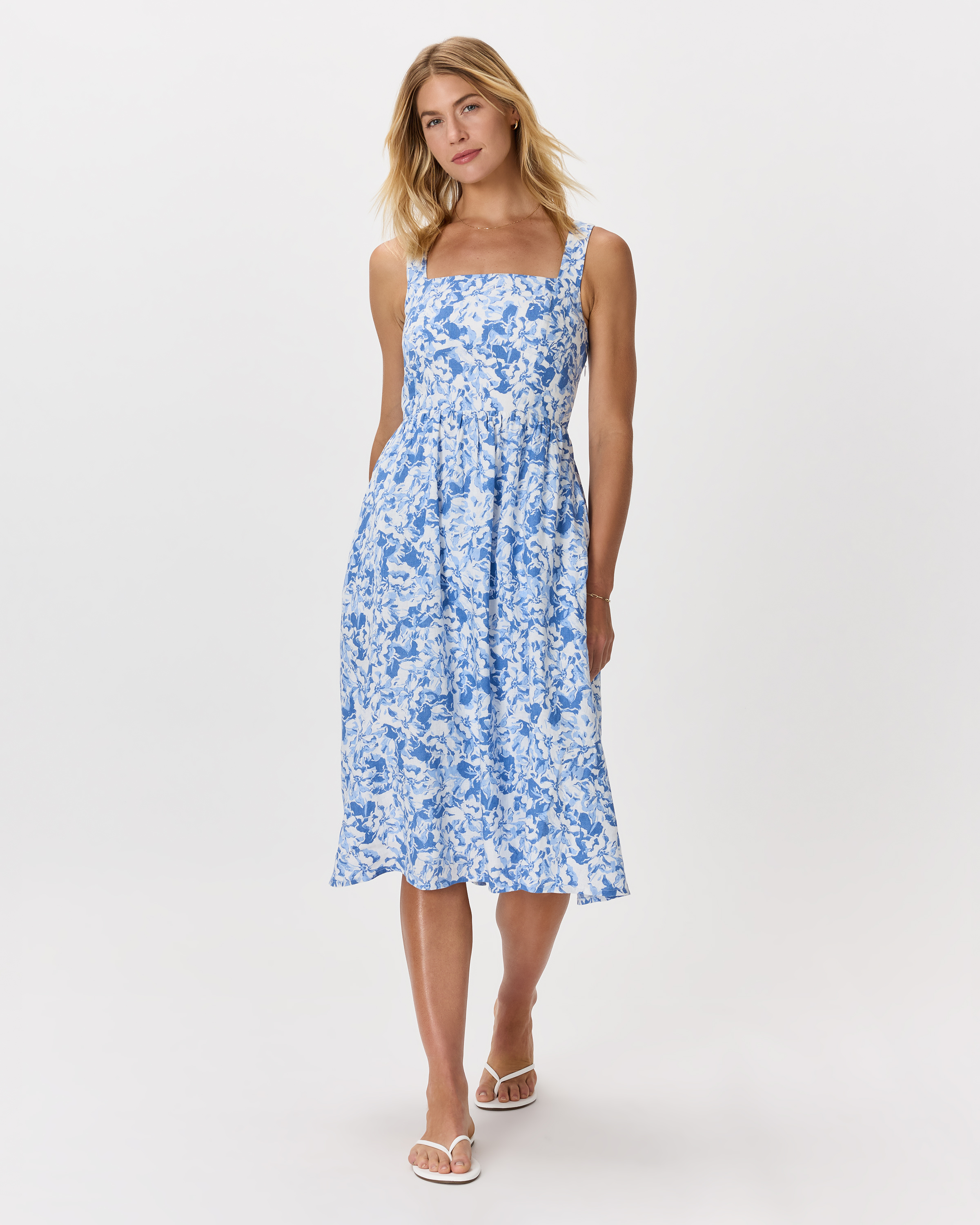 chinese dress ladies Linen Fit-and-Flare Midi Dress  The Prancing Hare